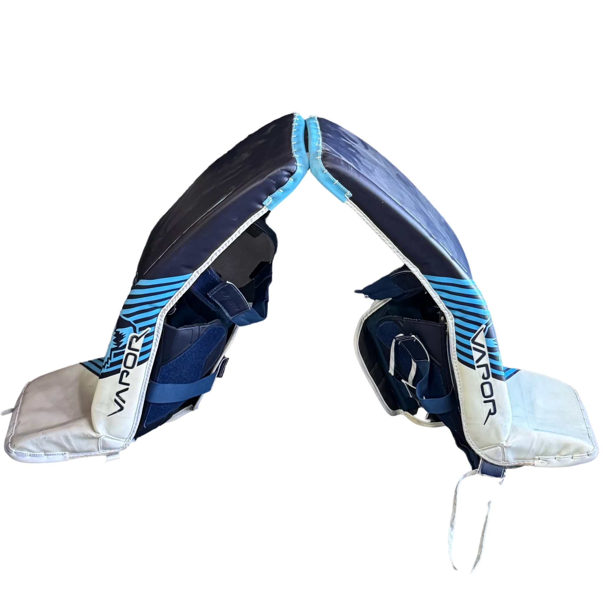 Bauer Vapor HyperLite - Used Pro Stock Goalie Pads (Navy/Blue/White)
