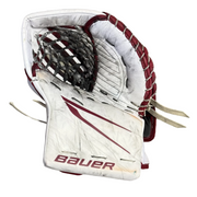 Bauer Vapor Hyperlite 2 - Used NCAA Pro Stock Goalie Glove (White/Maroon)