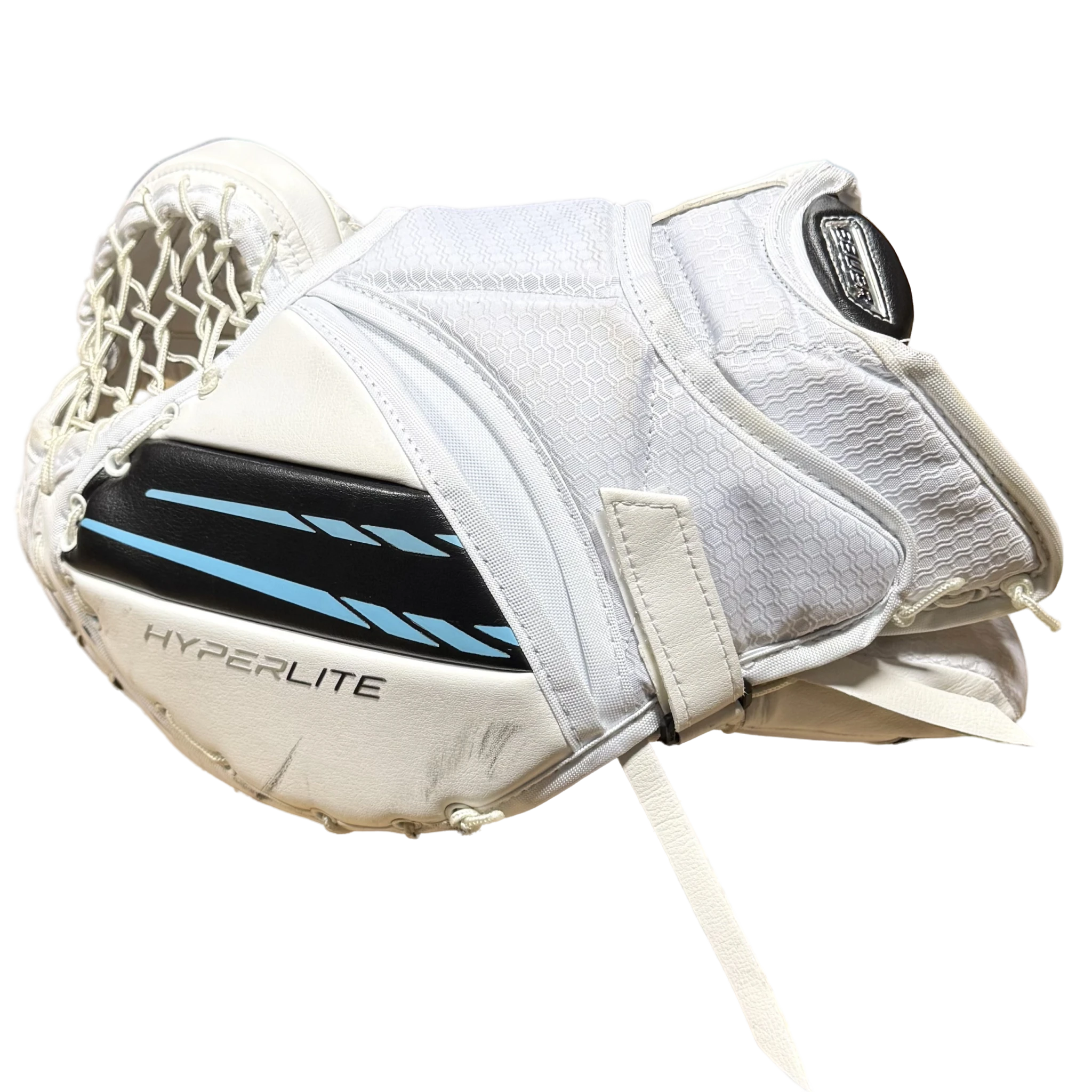 Used - Bauer Vapor Hyperlite Pro Stock Goalie Glove (White/Black/Blue)