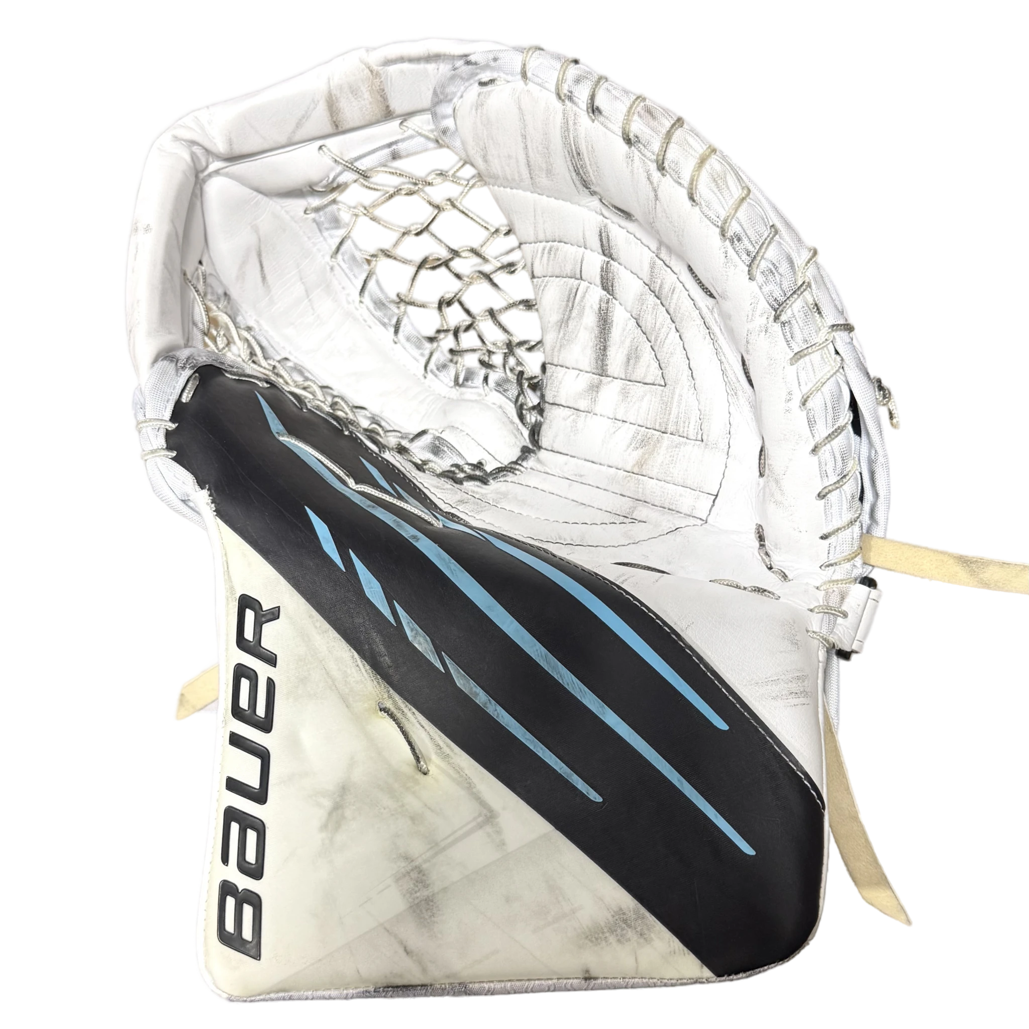 Used - Bauer Vapor Hyperlite Pro Stock Goalie Glove (White/Black/Blue)