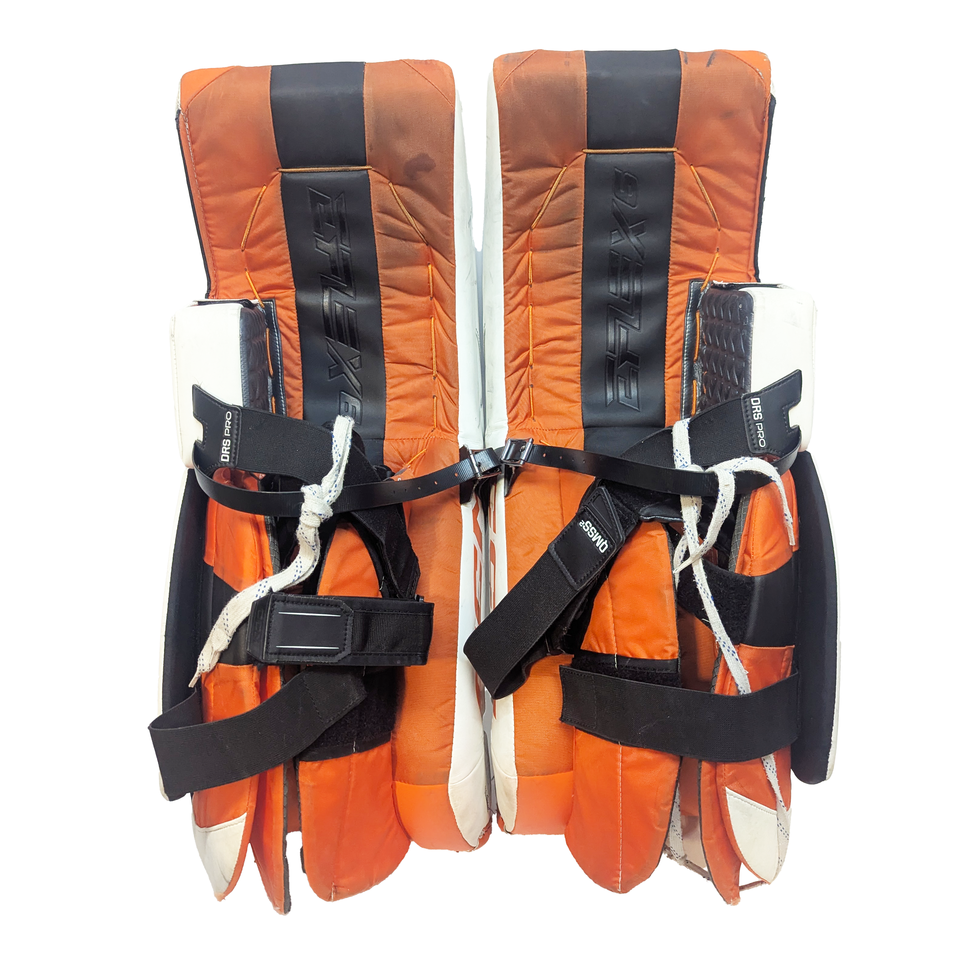Extreme Flex 6 - NCAA Used Pro Stock Goalie Pads (White/Orange)