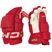 CCM HG97PP - NHL Pro Stock Glove - Calgary Flames (Red/Gold Heritage)