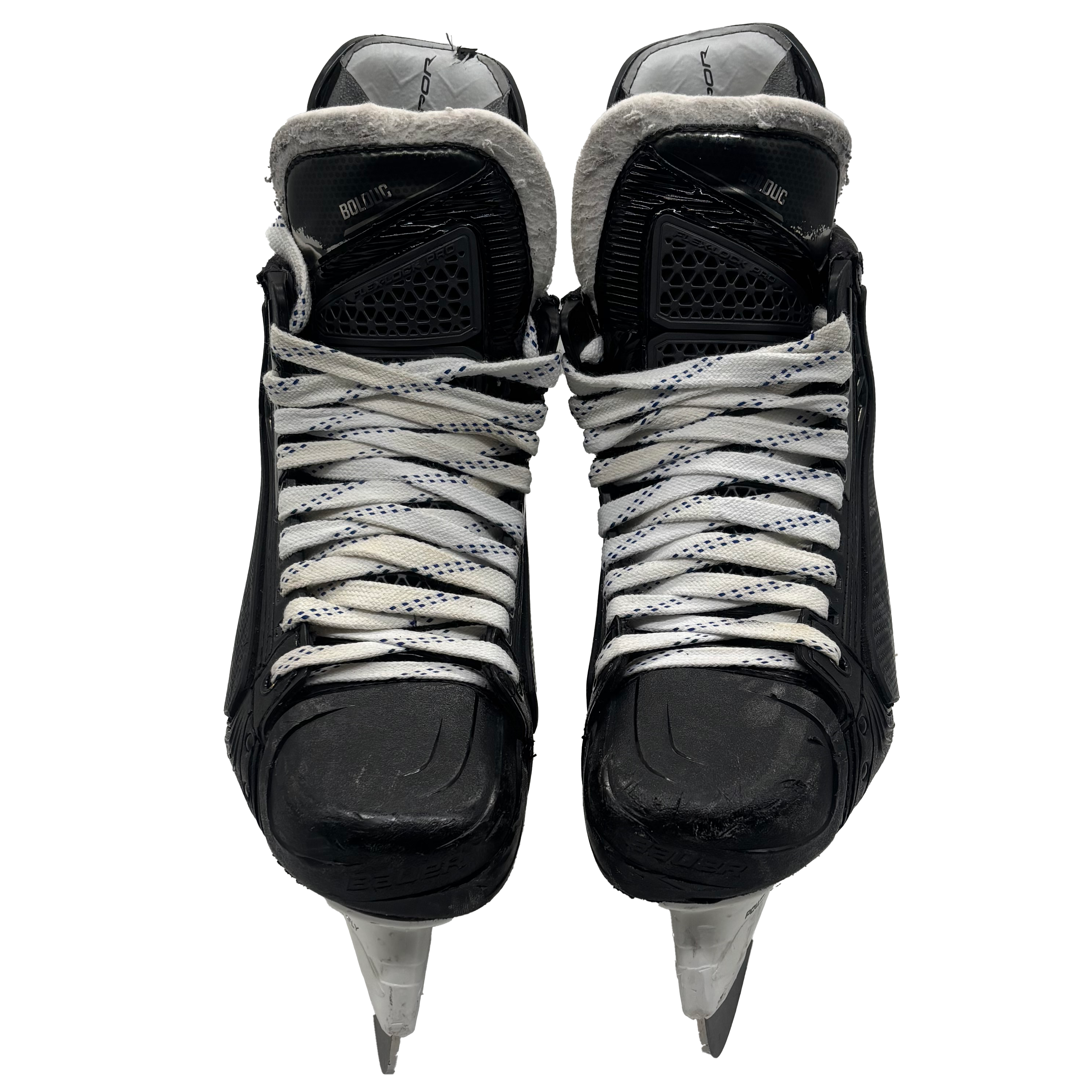 Bauer Vapor Hyperlite 2 - Used Pro Stock Skates - Size 9.5E with Shot Blocker (Black)