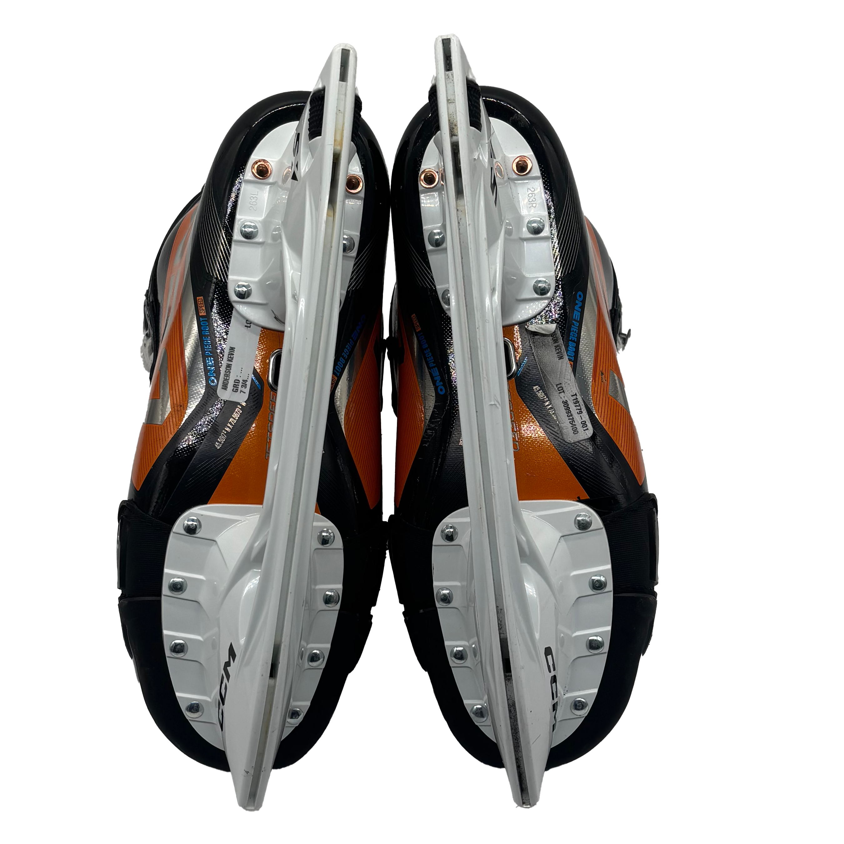 CCM Jetspeed FT6 Pro - Pro Stock Hockey Skates - Size 7.5E (Orange)