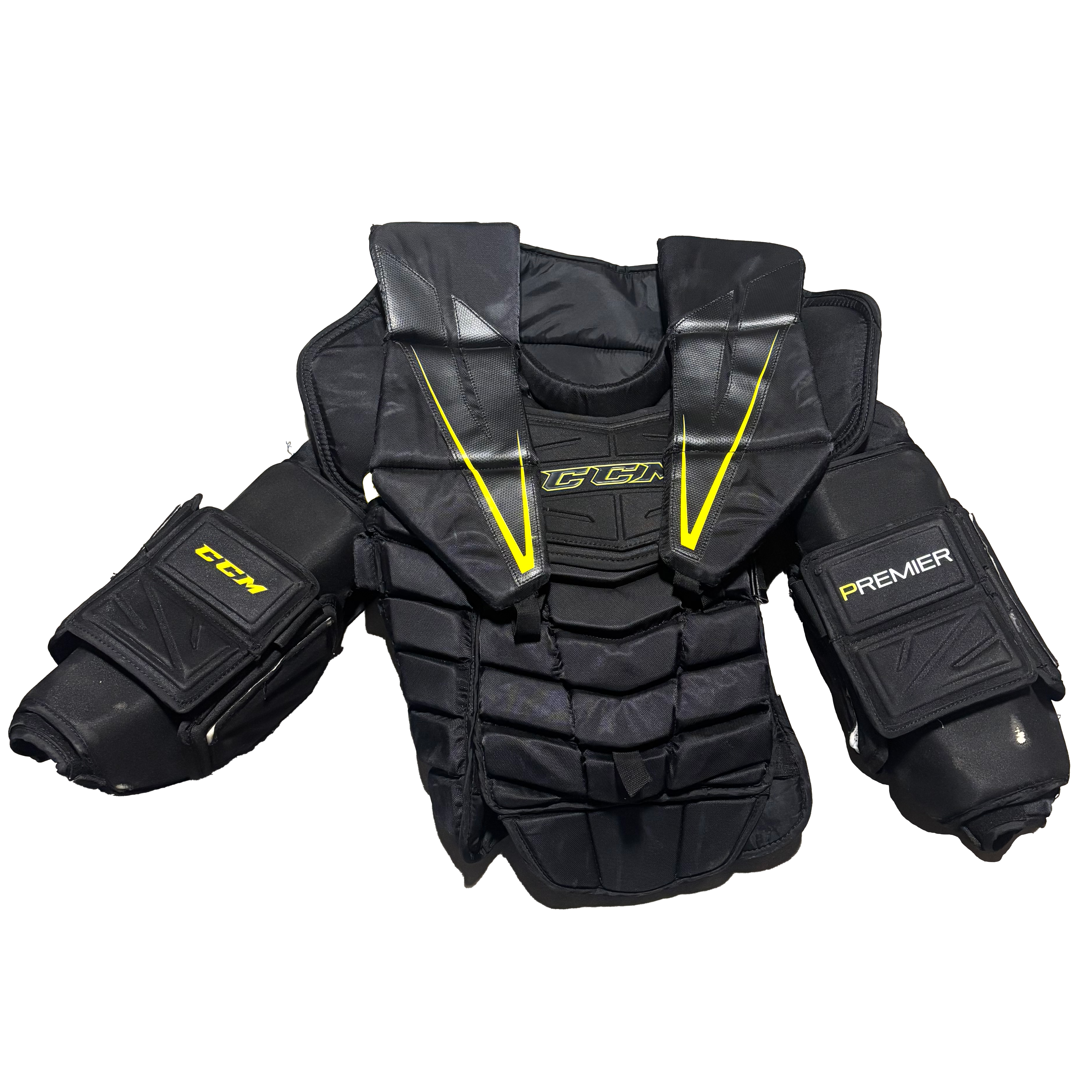 CCM Premier Pro - Used NHL Pro Stock Goalie Chest Protector (Black/Yellow)