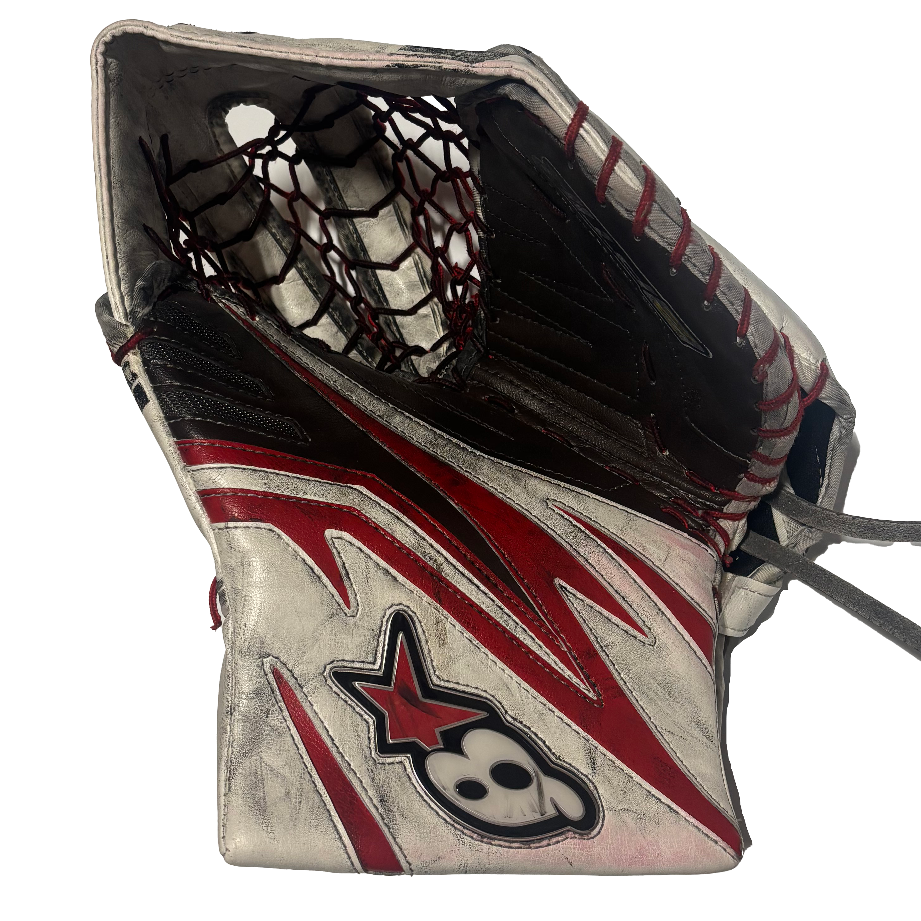 Brians Optik 2 - Used NCAA Pro Stock Goalie Glove (Brown/White/Red)