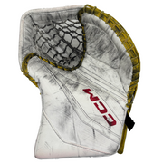 CCM Extreme Flex 6 - Used Pro Stock Goalie Trapper (White/Red/Yellow)