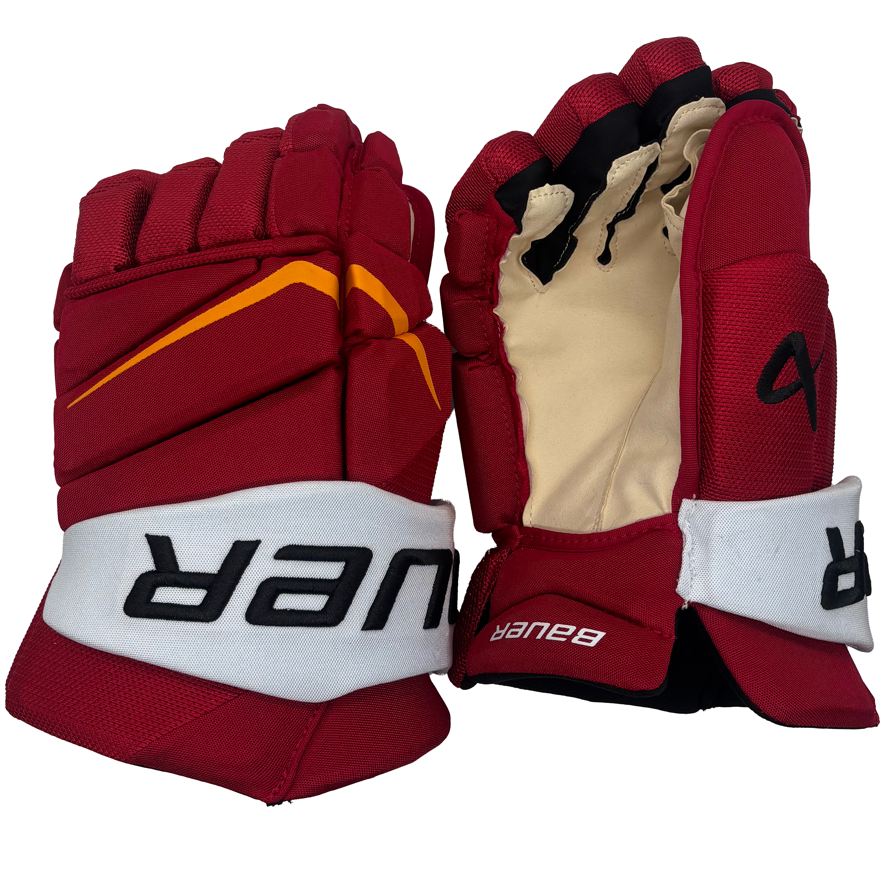 Bauer Flylite - NHL Pro Stock Glove - Kevin Bahl (Red/Yellow/White)