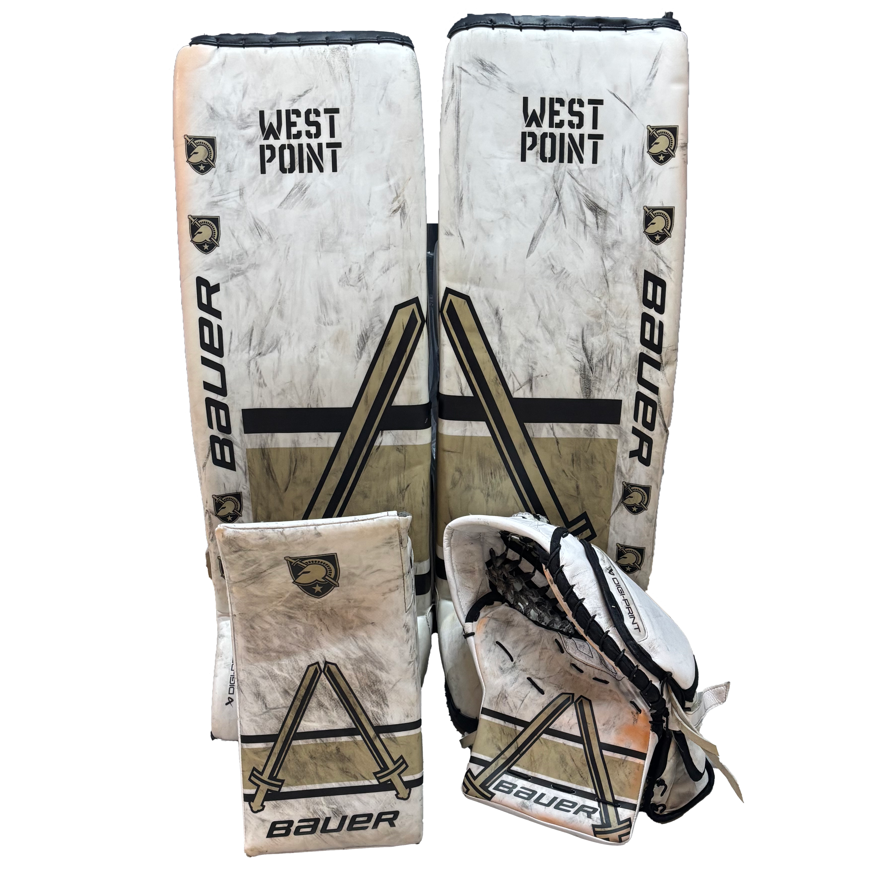 Bauer Supreme Shadow - Used Pro Stock Goalie Full Set (White/Gold/Black)