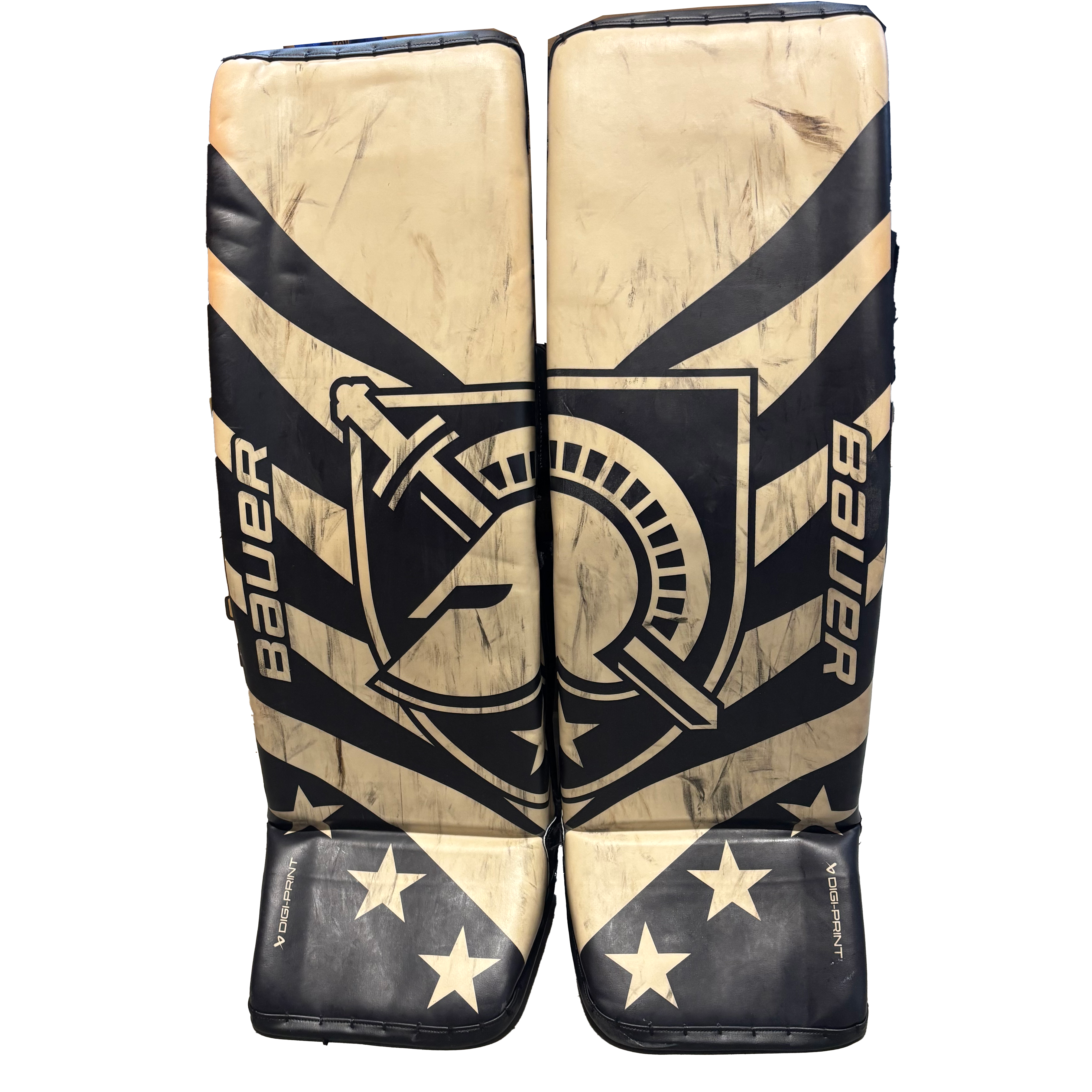 Bauer Supreme Shadow - Used Pro Stock Goalie Pads (Black/Gold)