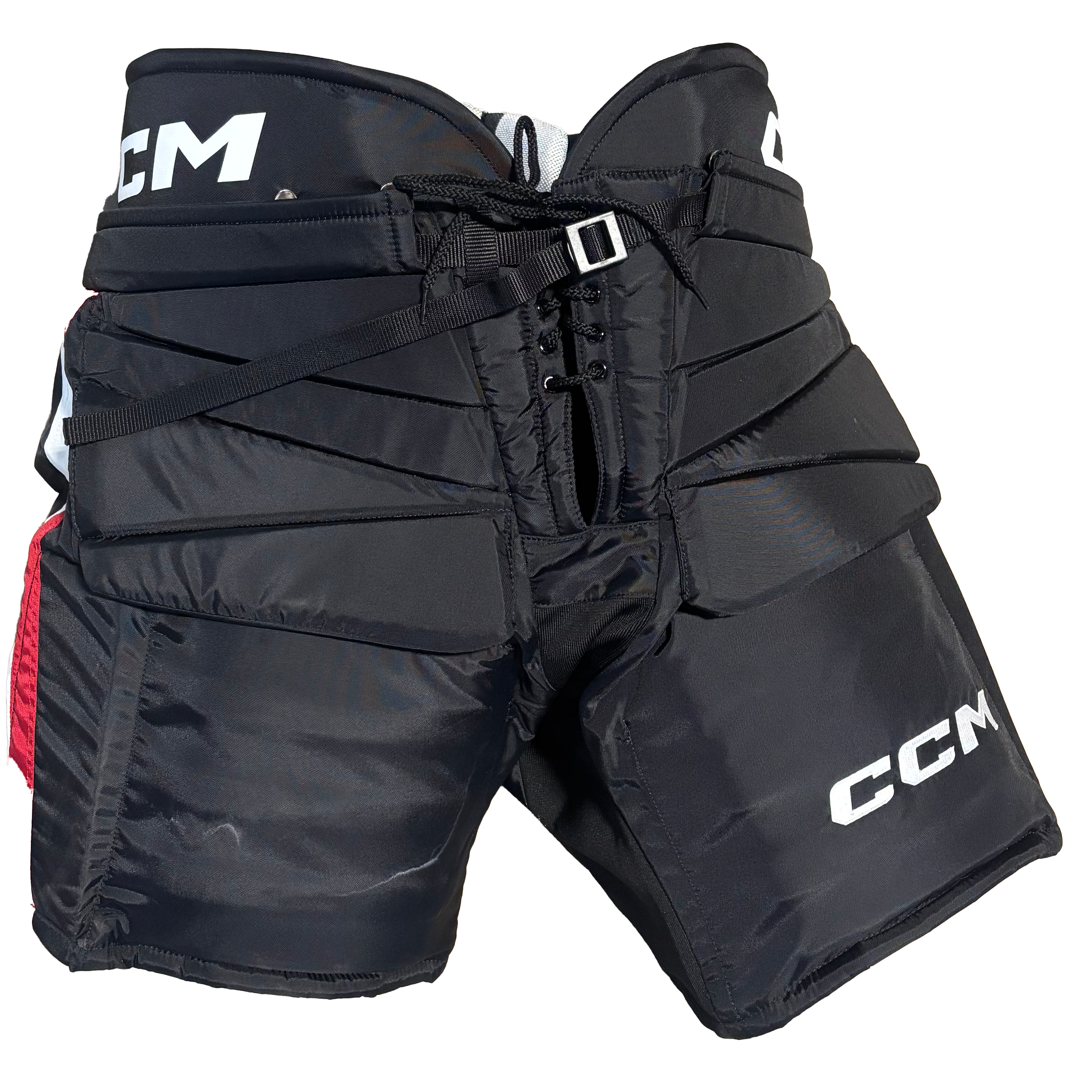 CCM HPG12A - OHL Pro Stock Hockey Goalie Pants (Black/Red/White)