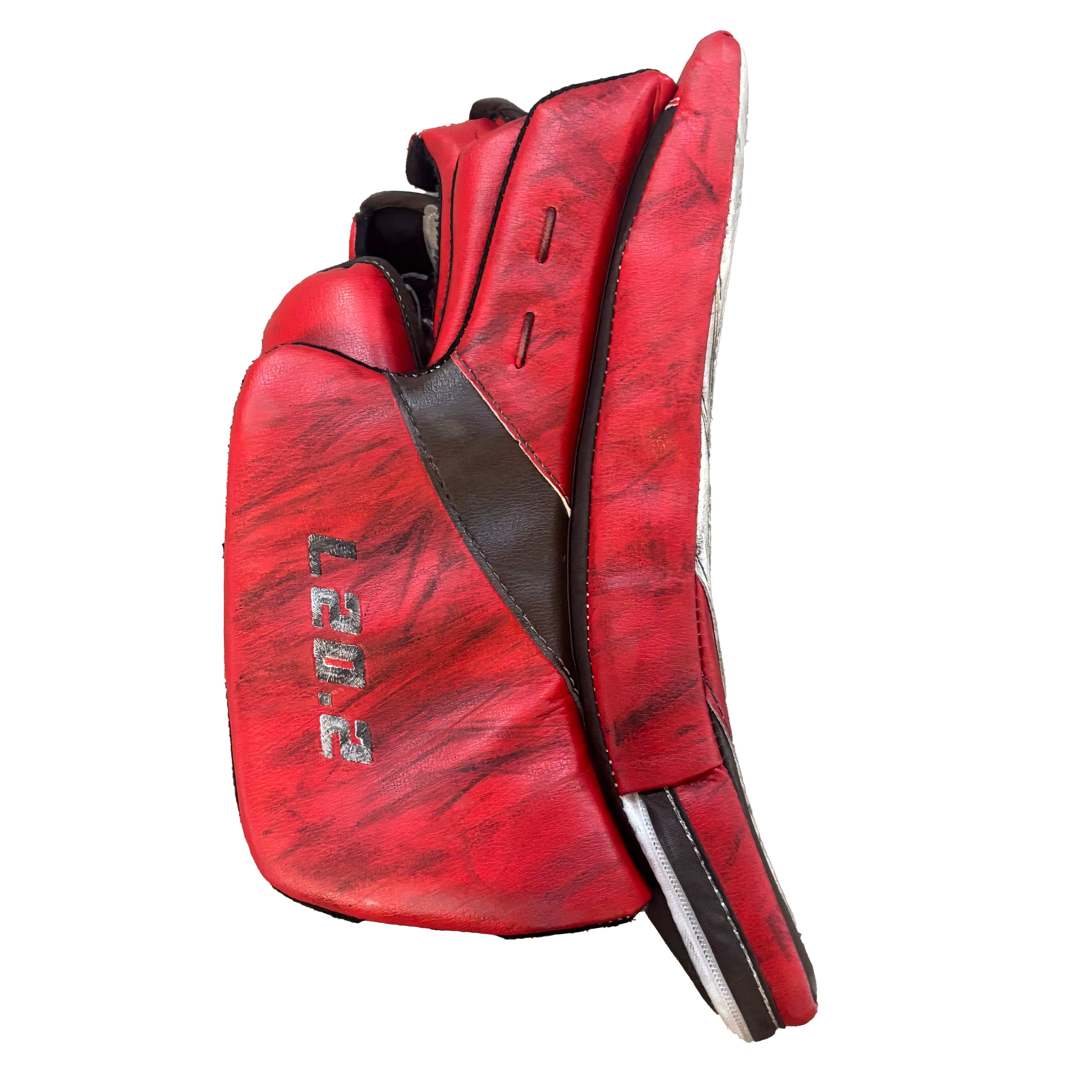 TRUE L20.2 - Used Pro Stock Goalie Blocker (White/Red/Brown)