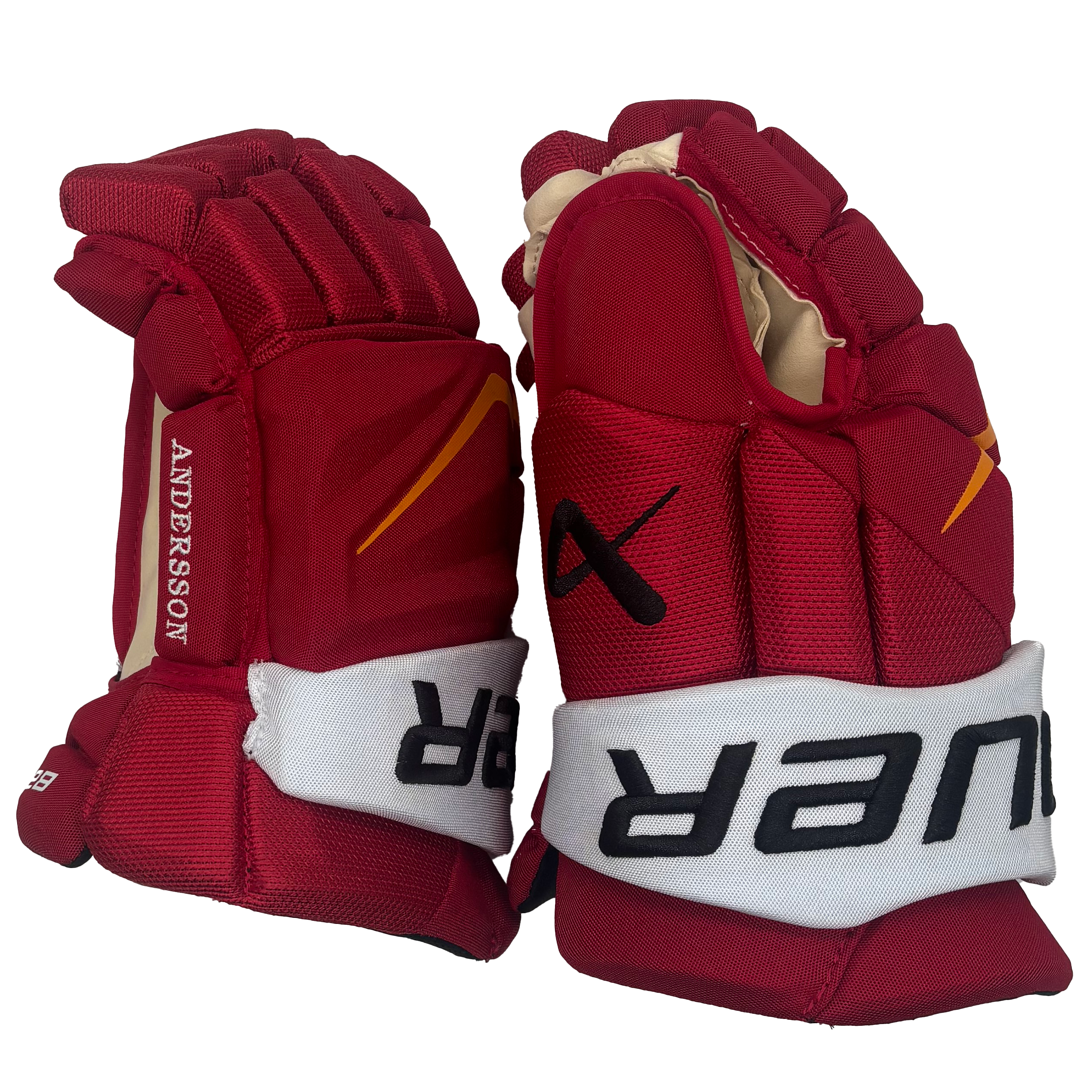Bauer Flylite - NHL Pro Stock Glove - Rasmus Andersson (Red/Yellow/White)