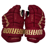 Warrior Alpha - Used NCAA Pro Stock Hockey Gloves (Maroon/Gold)
