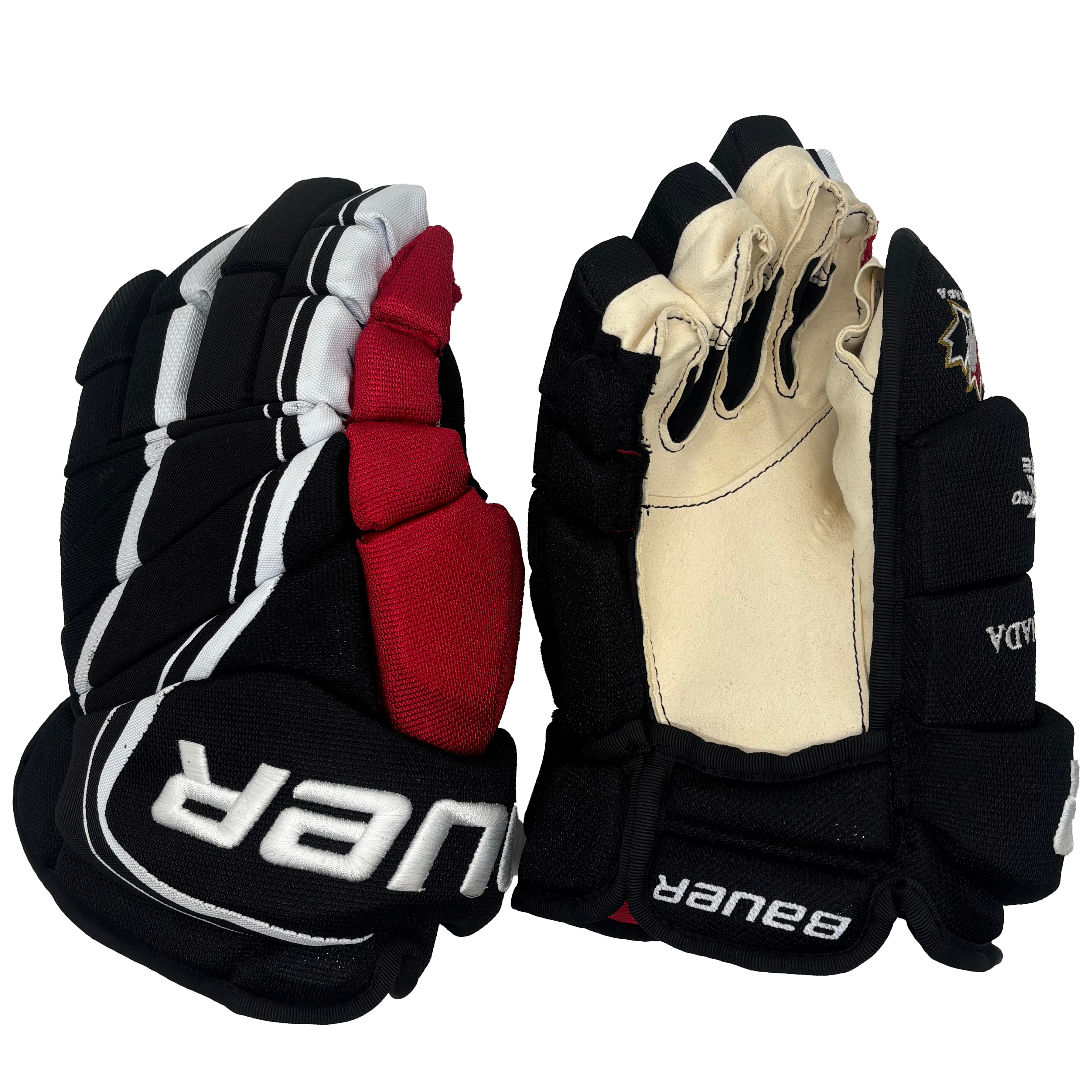 Bauer Vapor 1X Pro Lite - Team Canada Pro Stock Hockey Gloves (Black/Red)