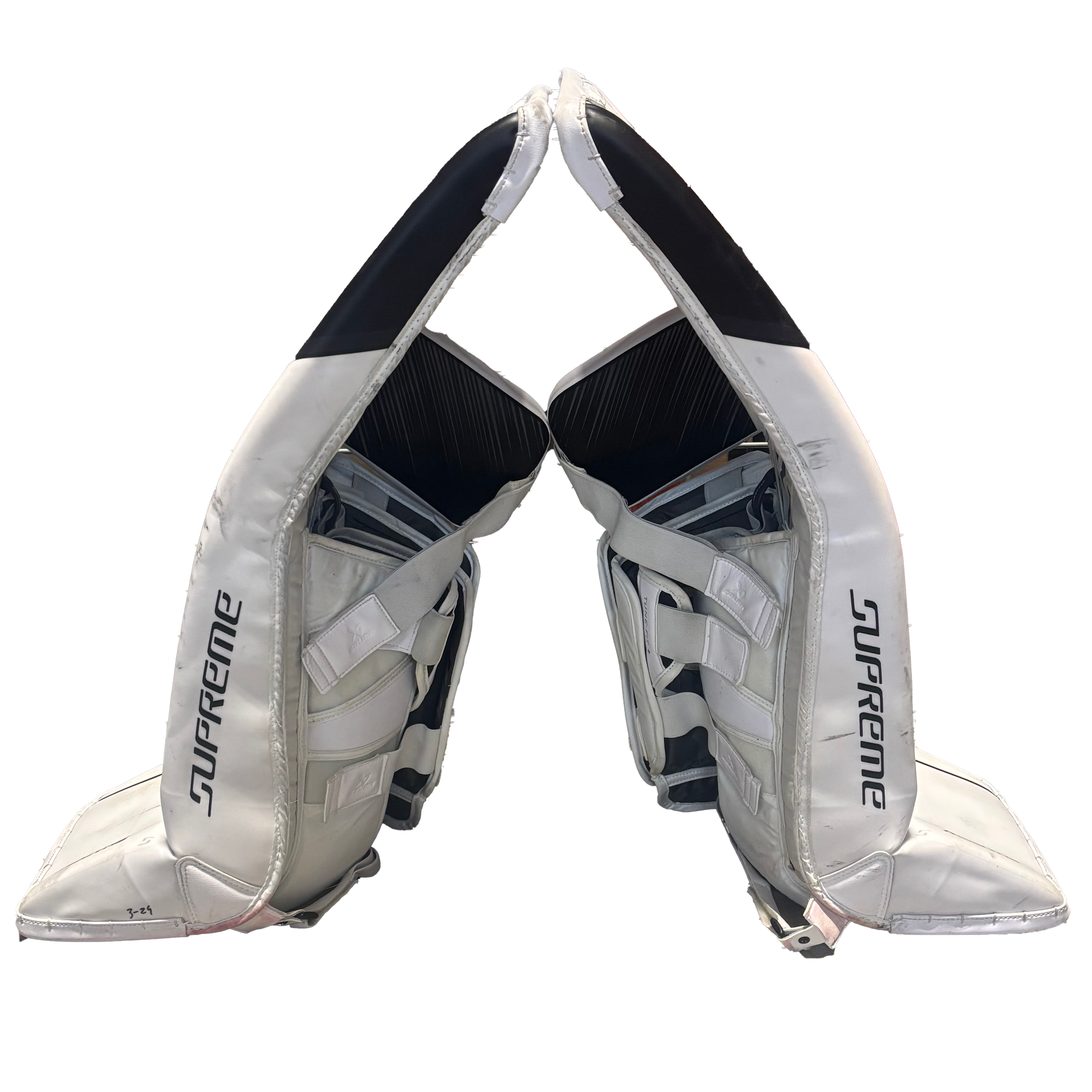 Bauer Supreme Shadow - Used Pro Stock Goalie Pads (White/Black)
