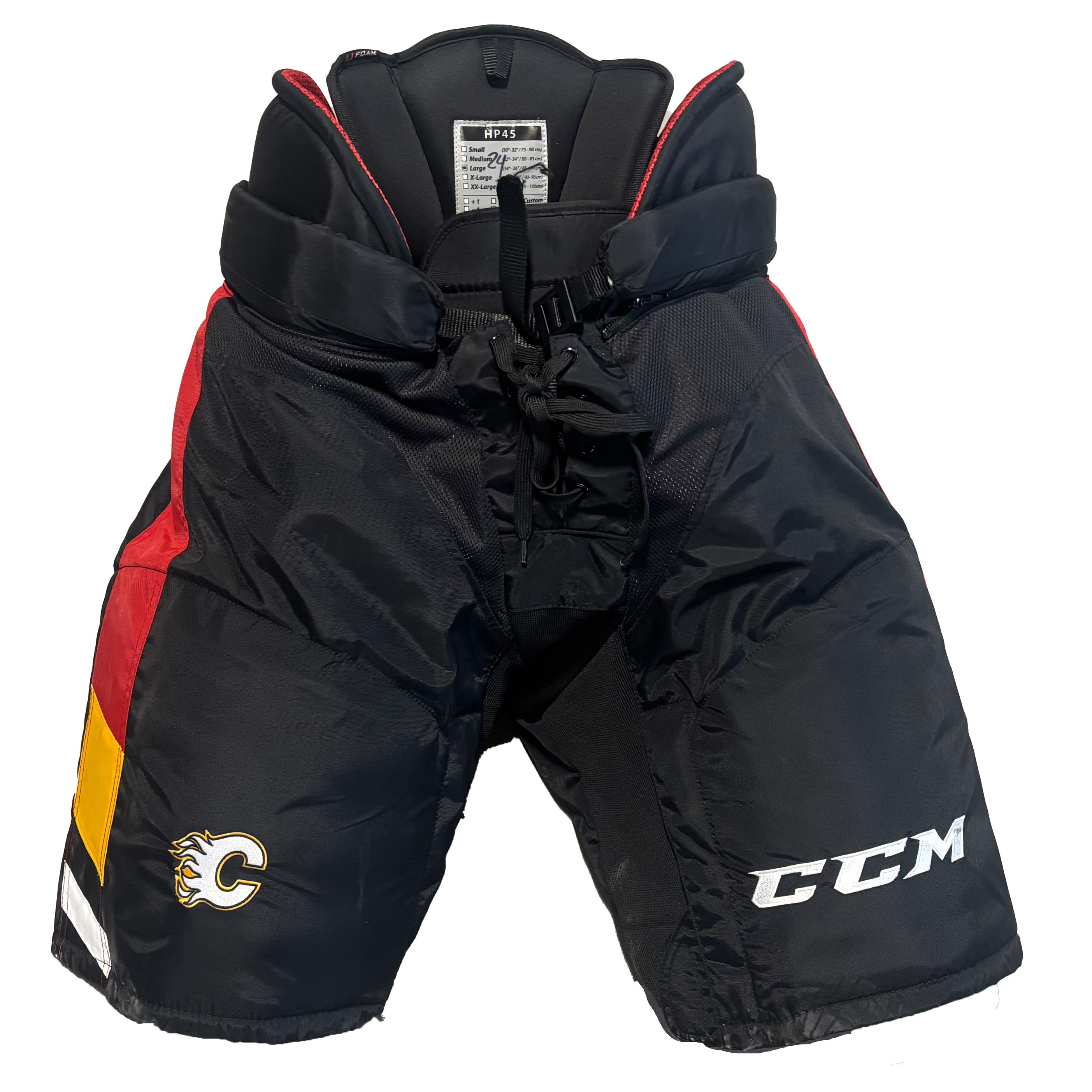 CCM HP45 - Used NHL Pro Stock Hockey Pants - Calgary Flames (Reverse Retro)
