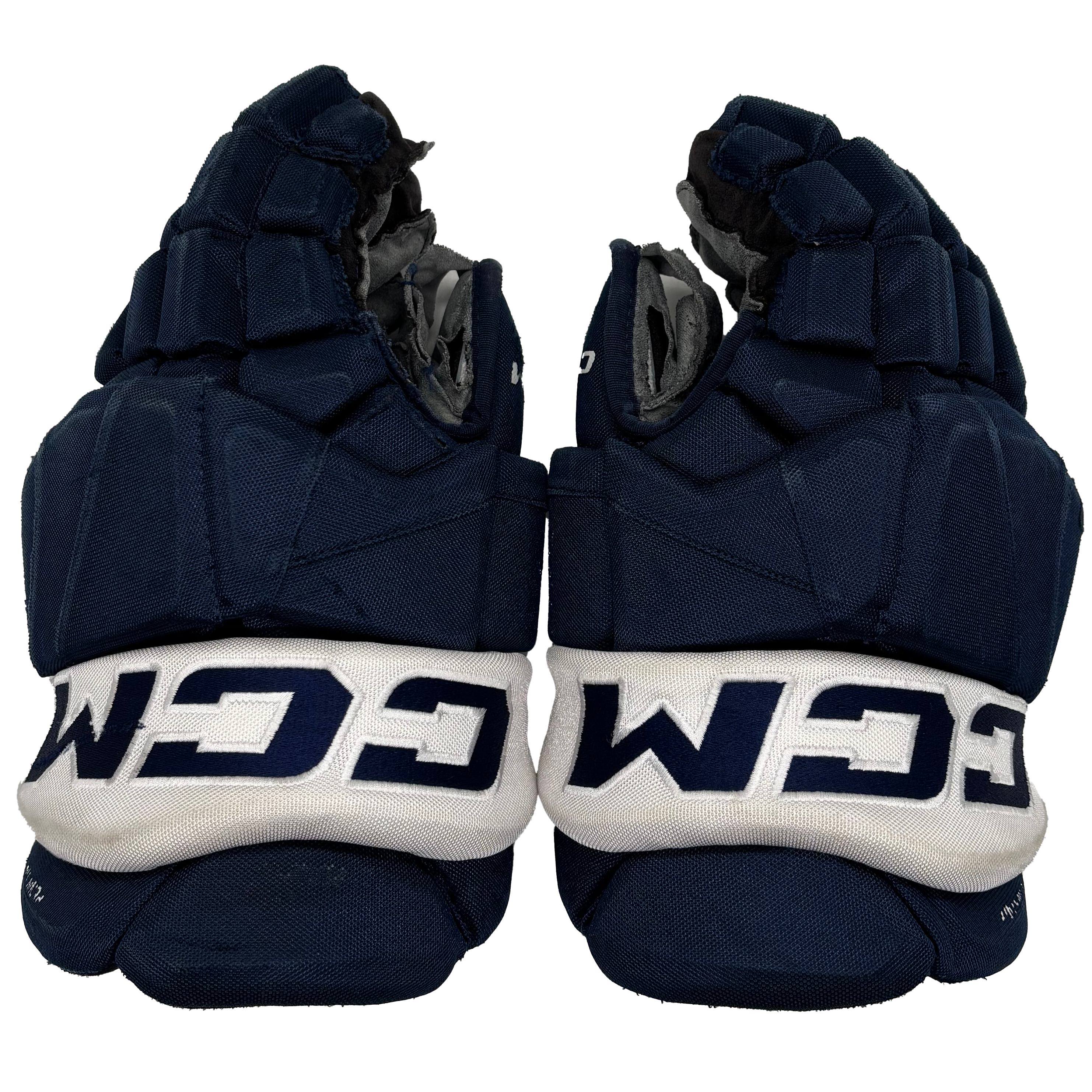 CCM HGTKXFSP - Used NCAA Pro Stock Hockey Glove (Navy/White)