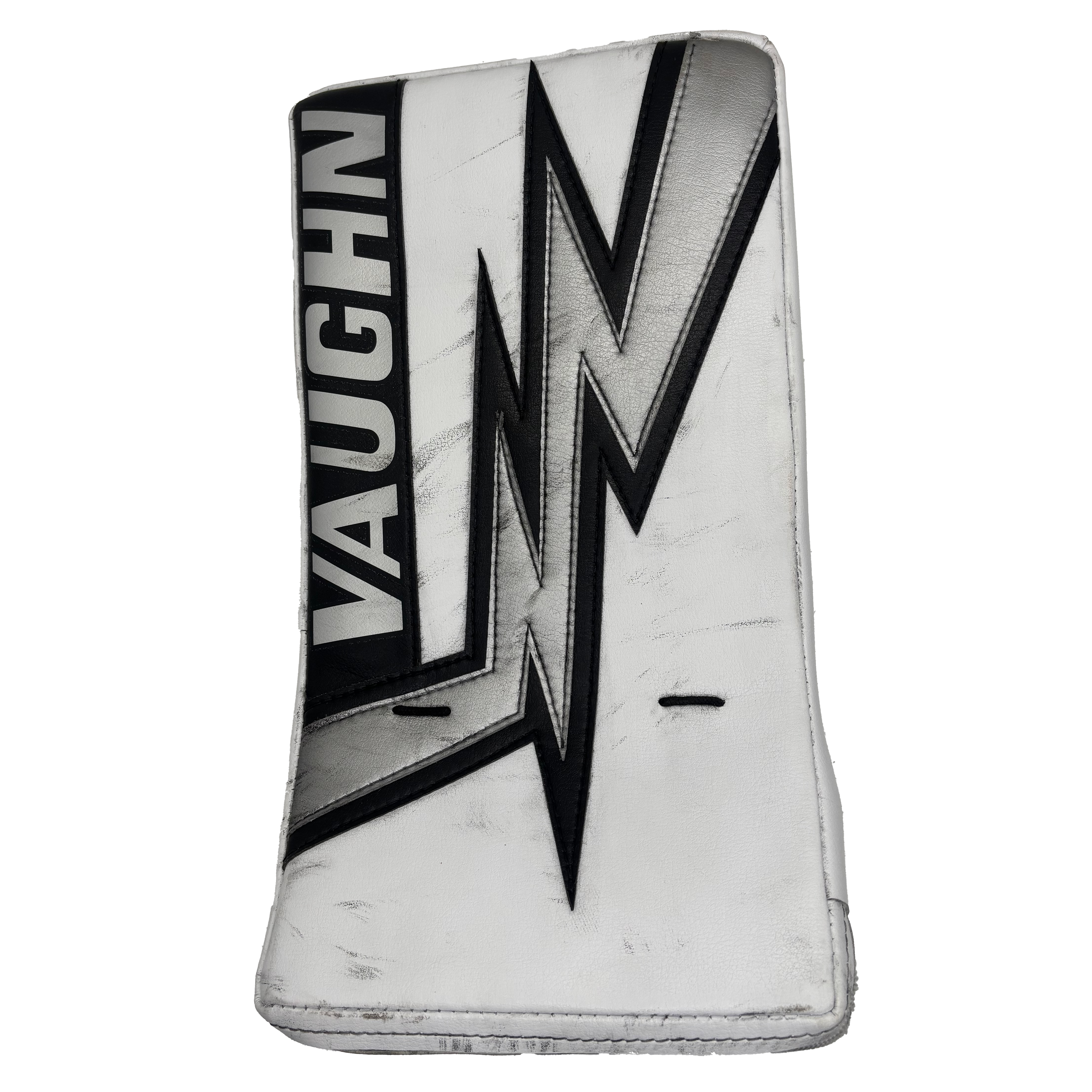 Vaughn Velocity V10 - Used Full Right Pro Stock Goalie Blocker (White/Black/Silver)