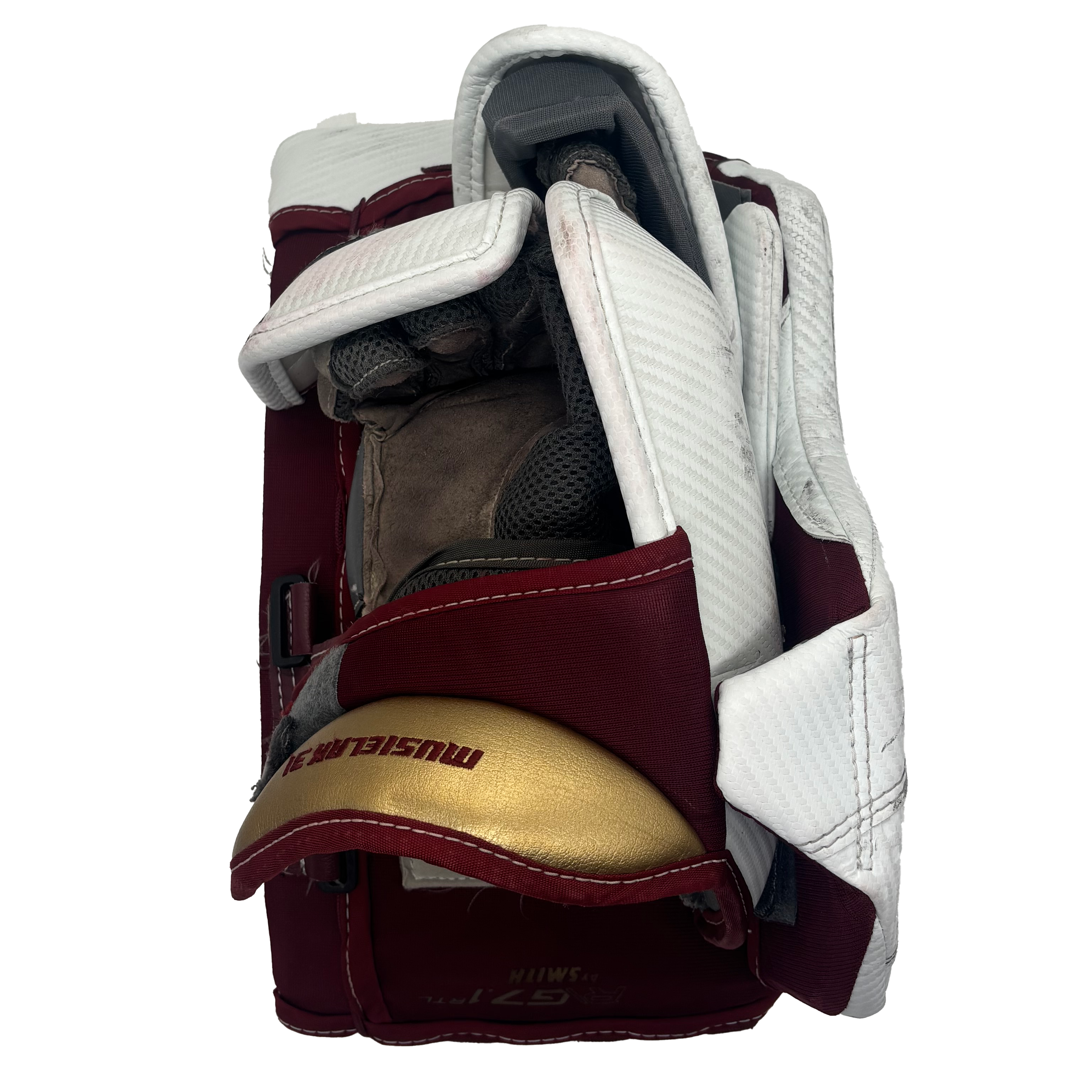 Warrior Ritual G7 - Used Senior Goalie Blocker (White/Maroon)