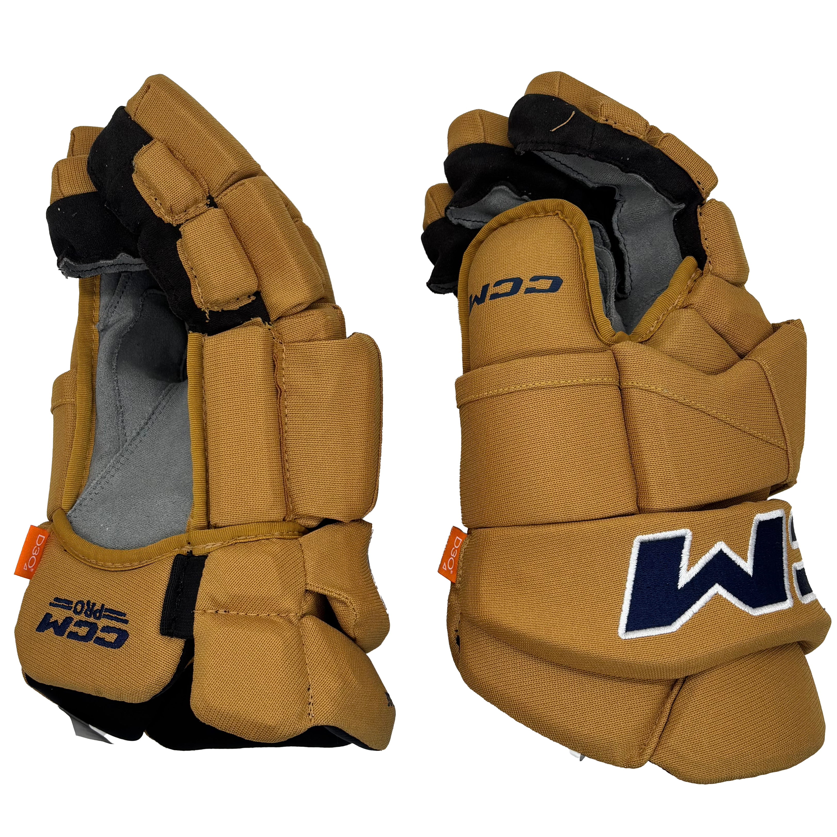 CCM HGTKXFSP - NCAA Pro Stock Hockey Glove (Gold/Navy)