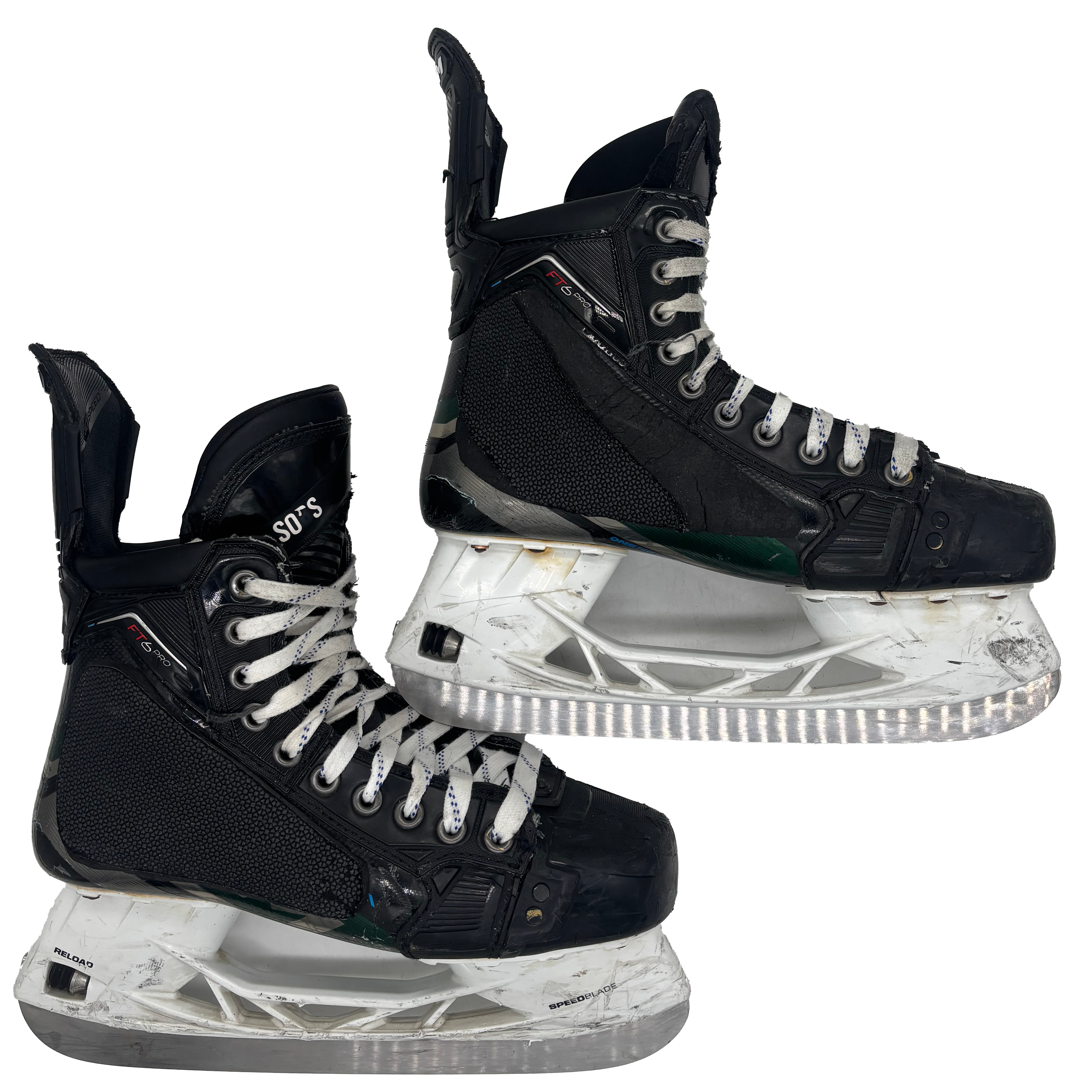 CCM Jetspeed FT6 Pro - Used Pro Stock Skates with Shot Blockers - Size 7.5