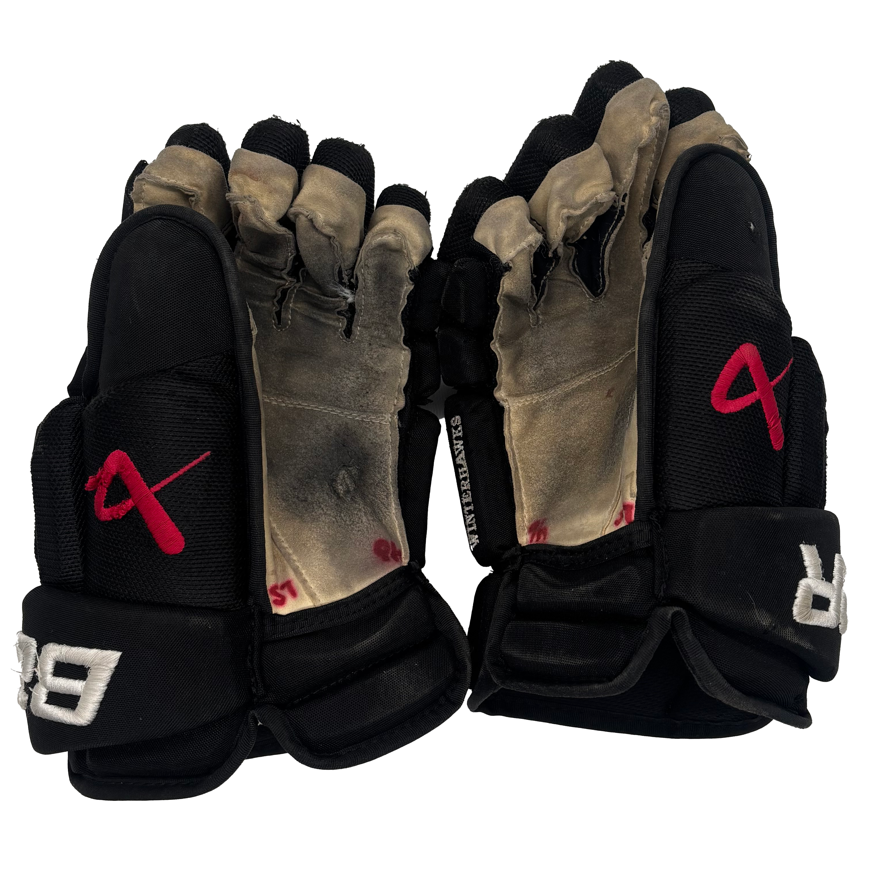 Bauer Vapor Flylite - Used WHL Pro Stock Hockey Gloves (Black)