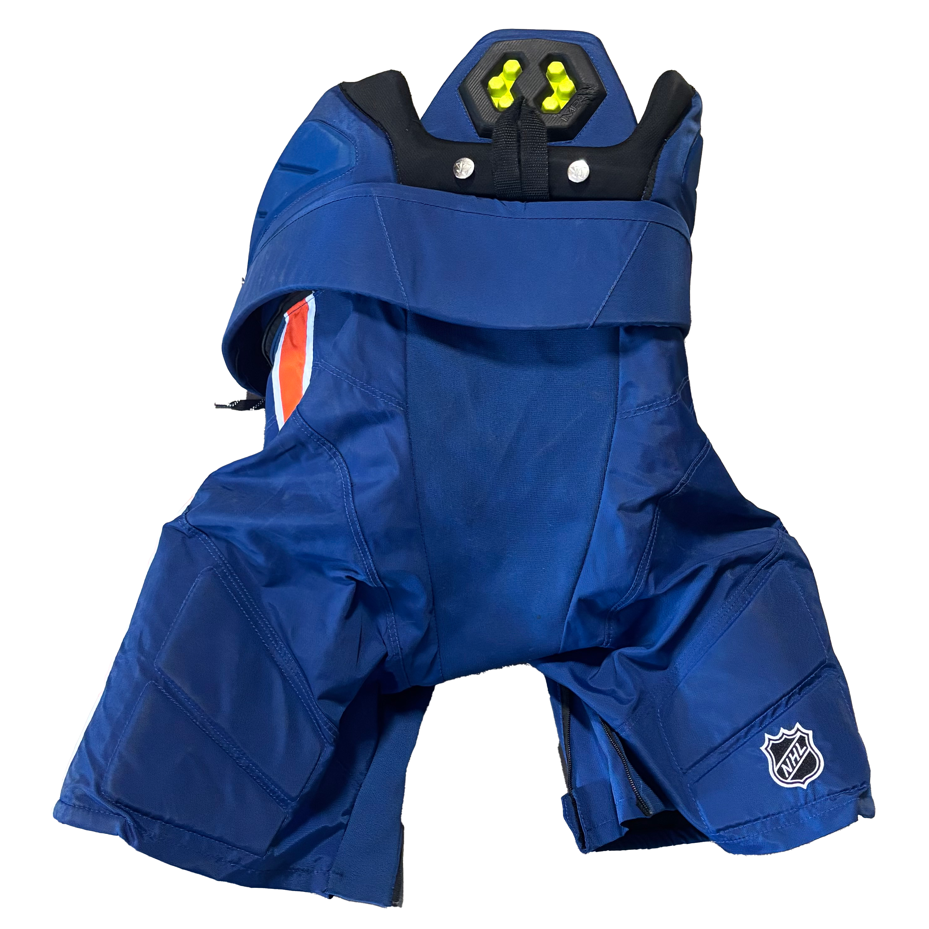 Warrior Alpha - Used NHL Pro Stock Pant - New York Islanders (Blue/Orange/White)
