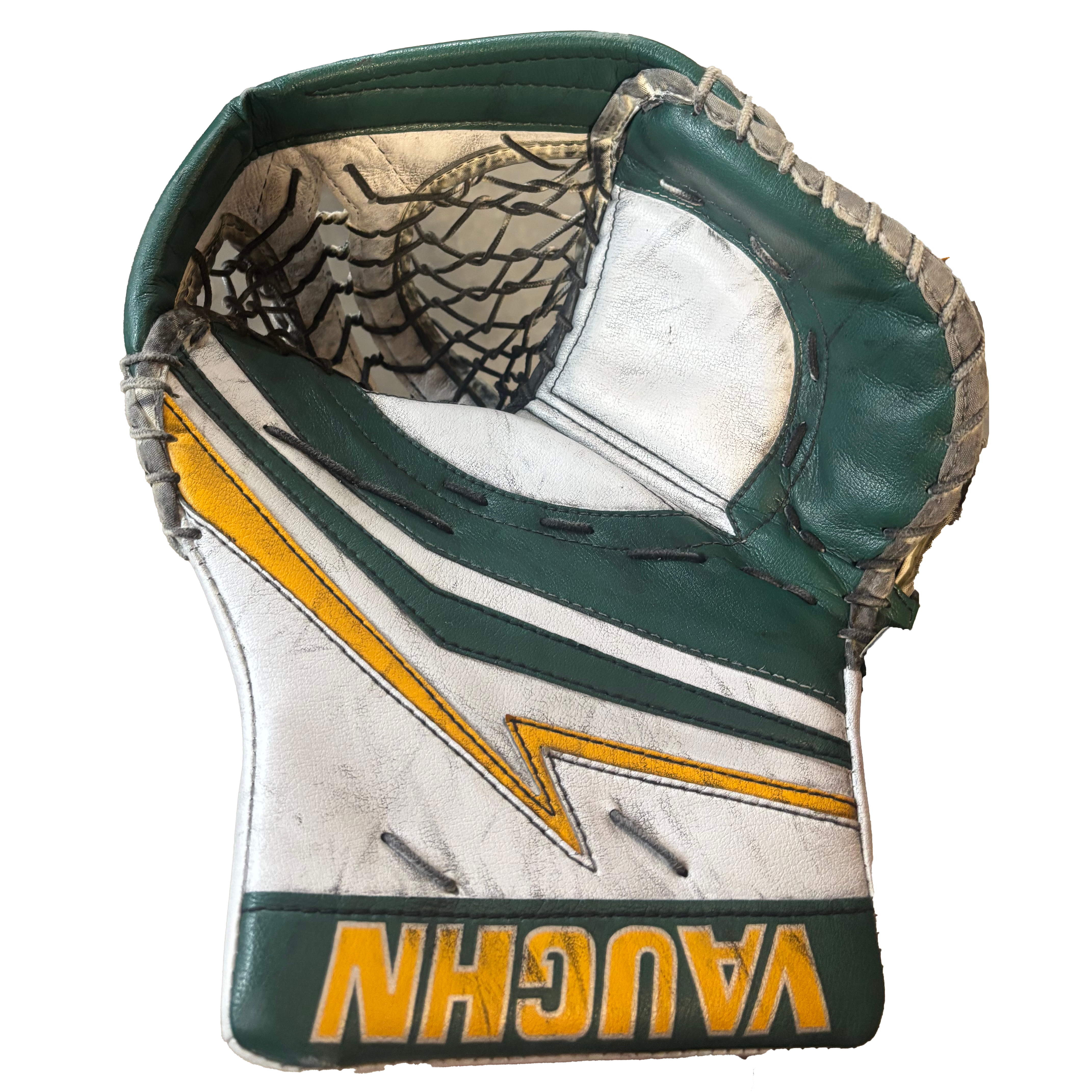 Vaughn Velocity V9 - Used Pro Stock Senior Goalie Full Set (White/Green/Yellow)