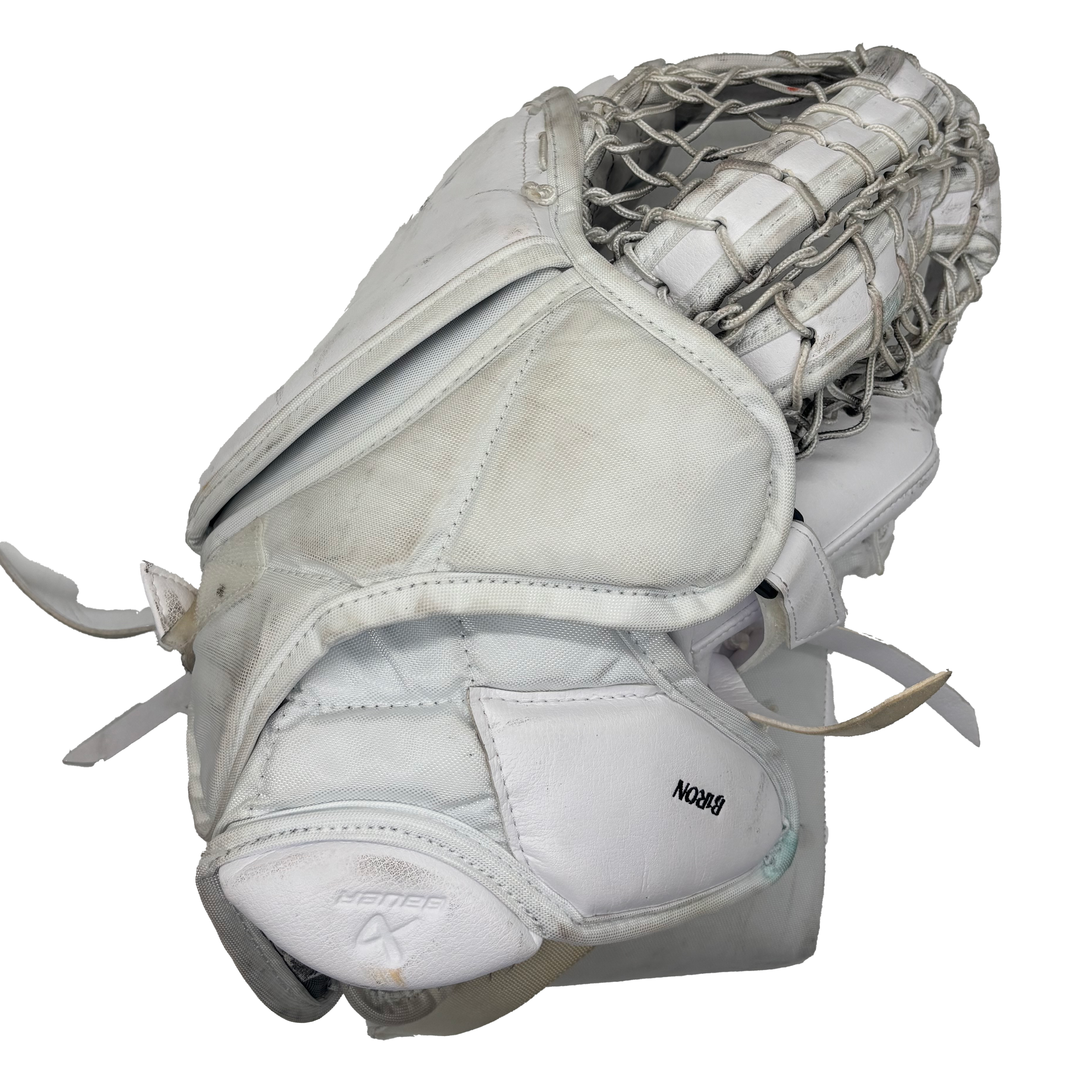 Bauer Supreme Shadow - Used Pro Stock Goalie Glove (White/Gold/Black)
