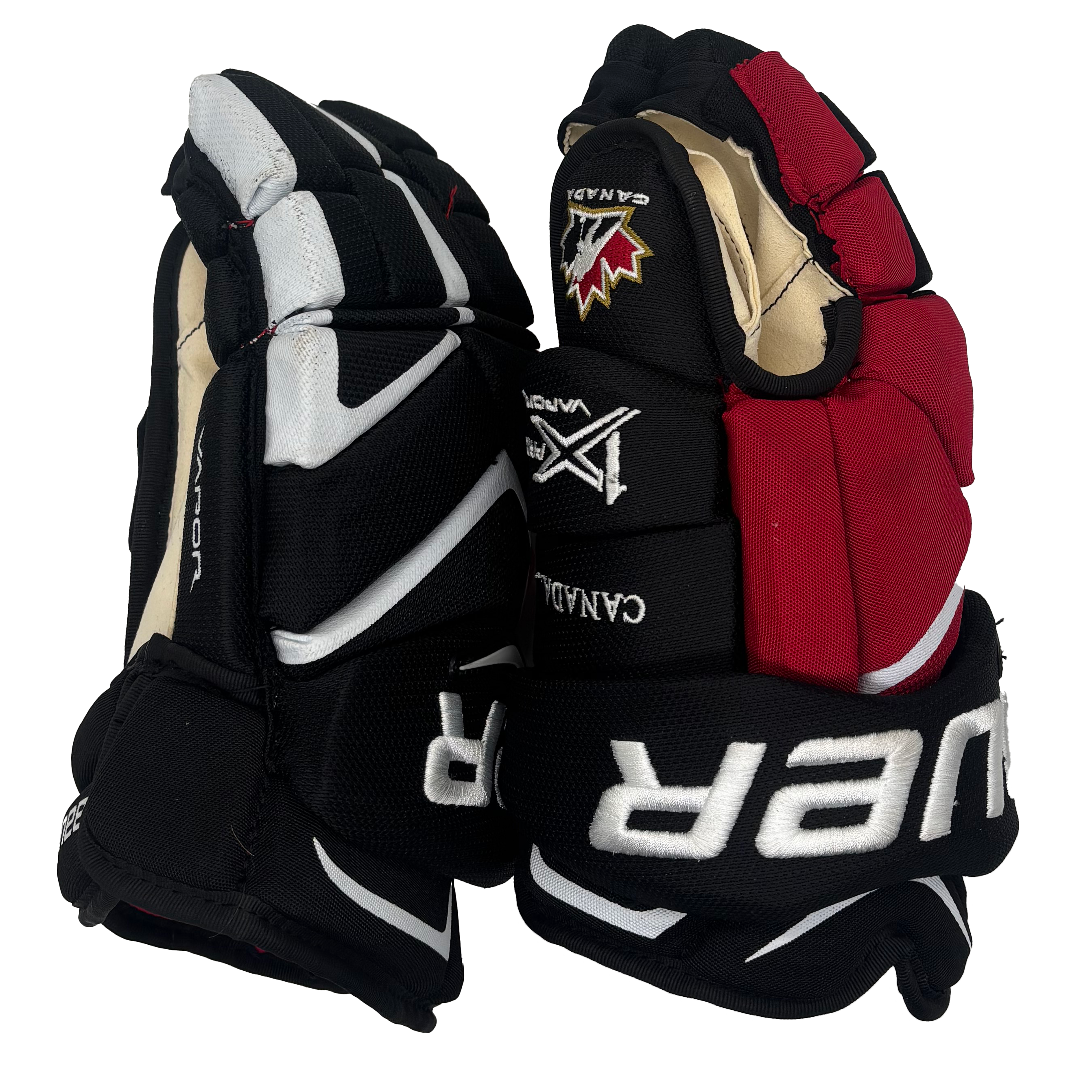 Bauer Vapor 1X Pro - Team Canada Pro Stock Hockey Gloves (Black/Red)
