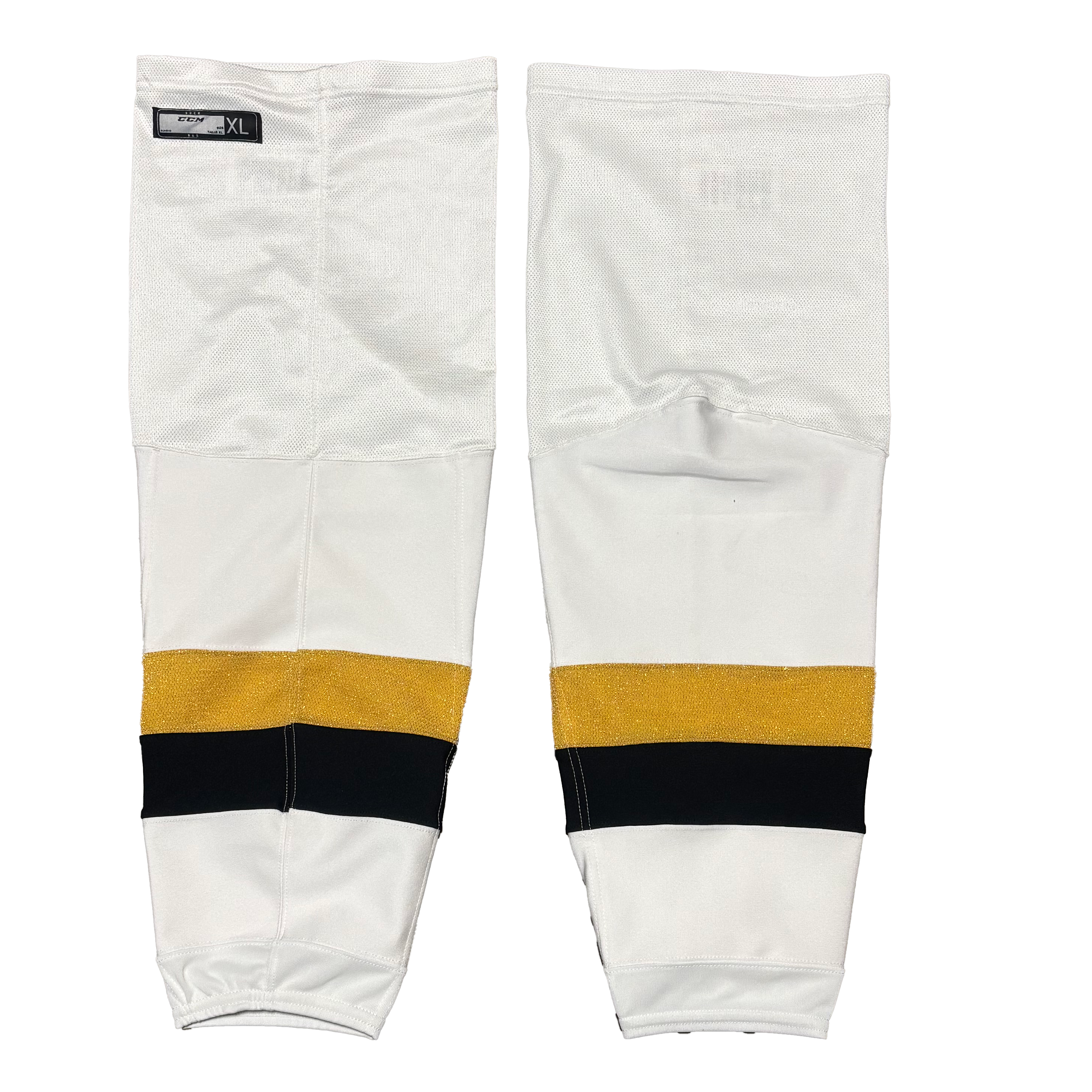 OHL - Used CCM Hockey Sock (White/Gold/Black)