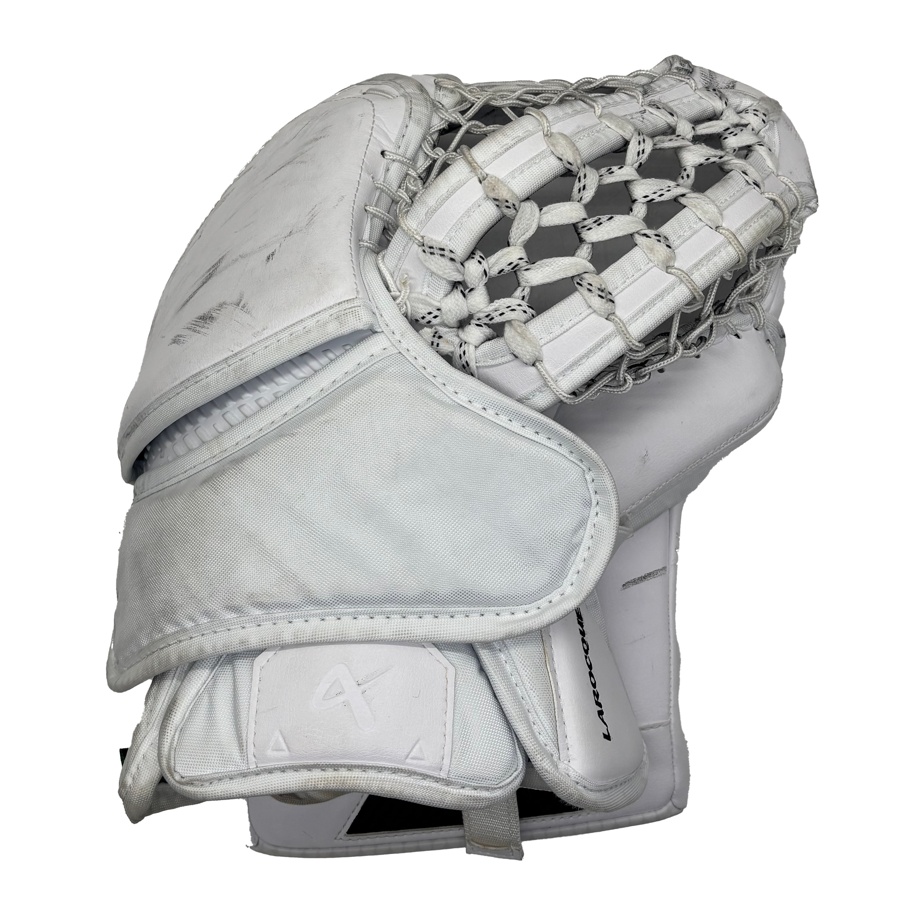 Bauer Supreme Shadow - Used Pro Stock Goalie Trapper (White/Black/Green)