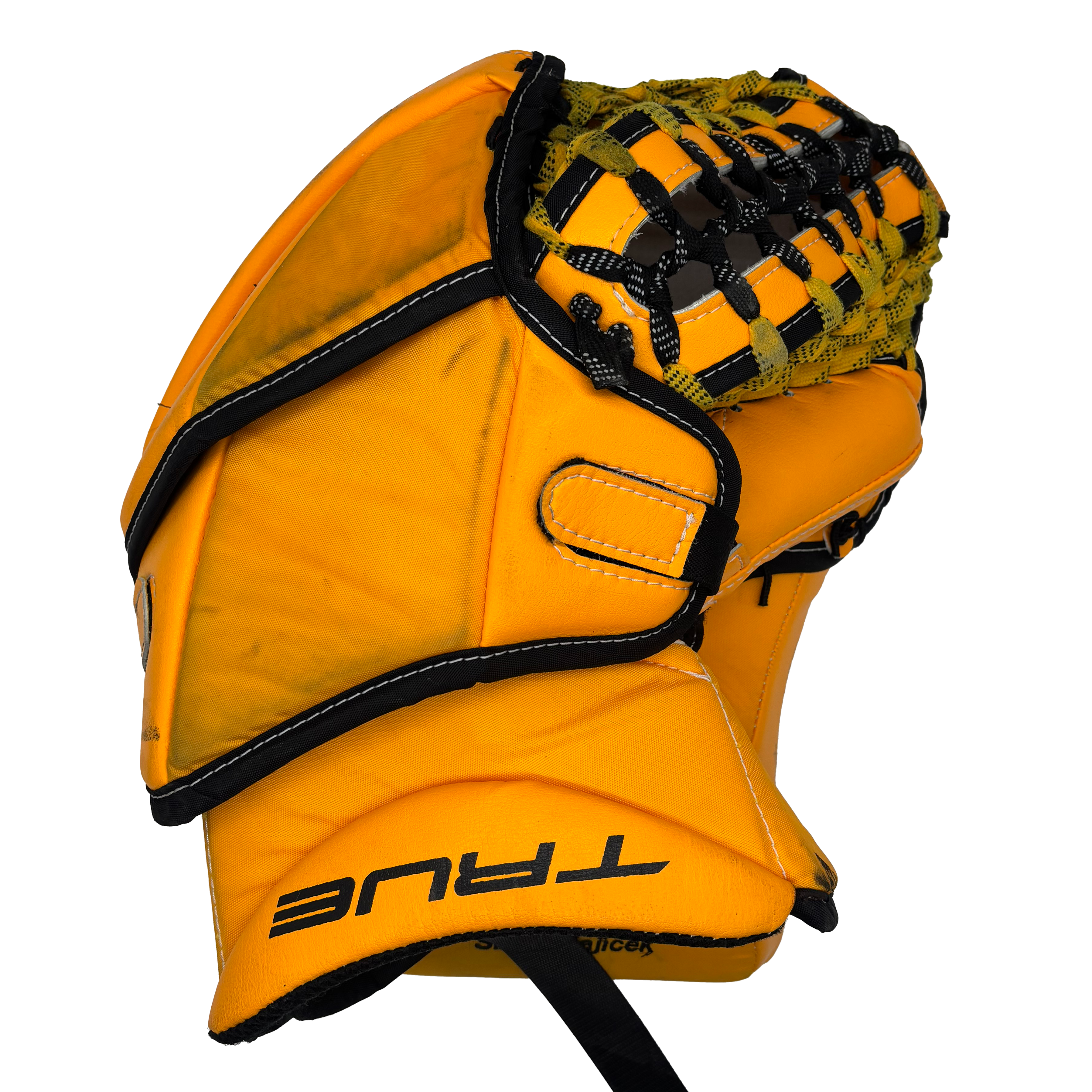 True Catalyst PX3 - Used Practice Pro Stock Goalie Glove (Yellow/Black)