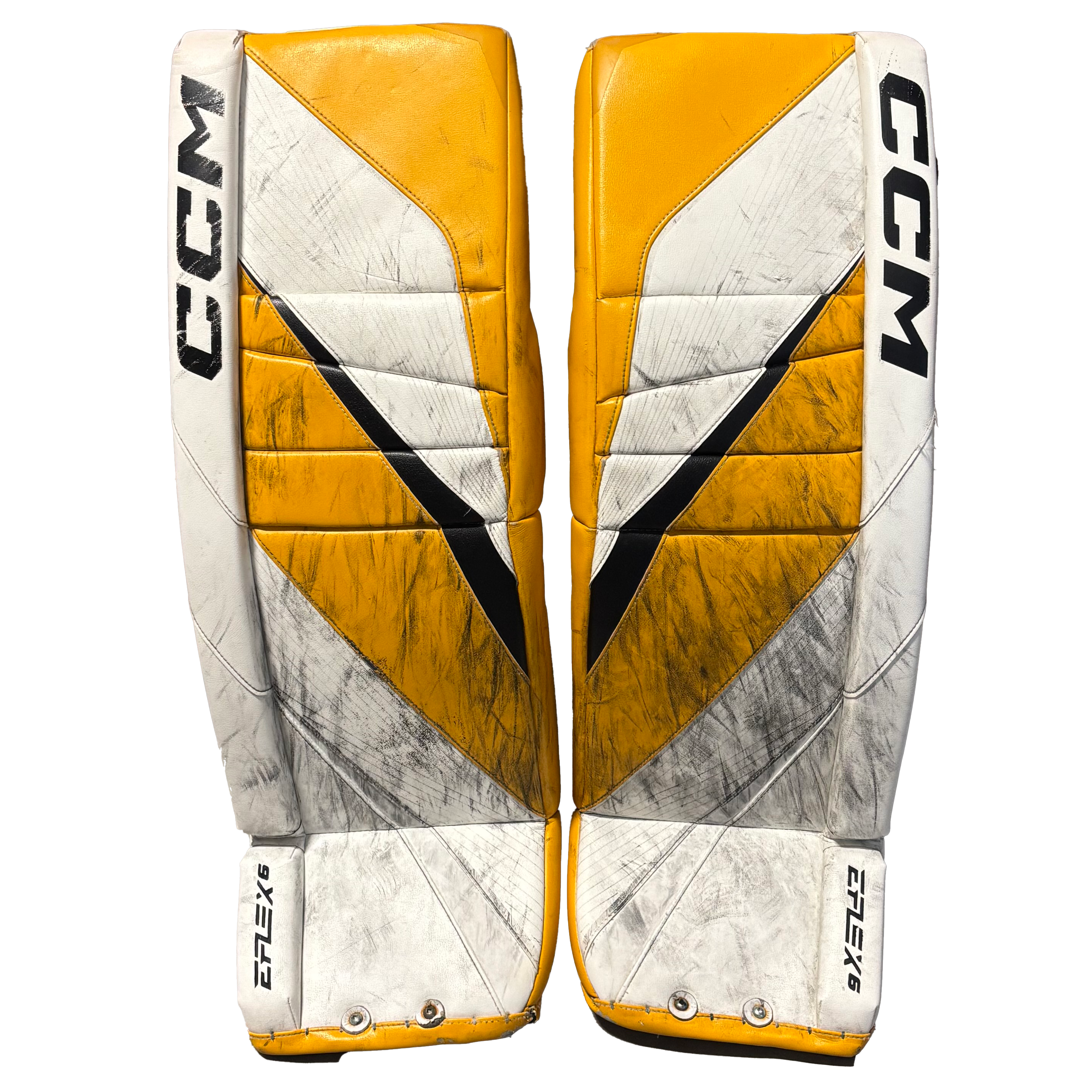 CCM Extreme Flex 6 - Used Pro Stock Full Set (White/Yellow/Black)