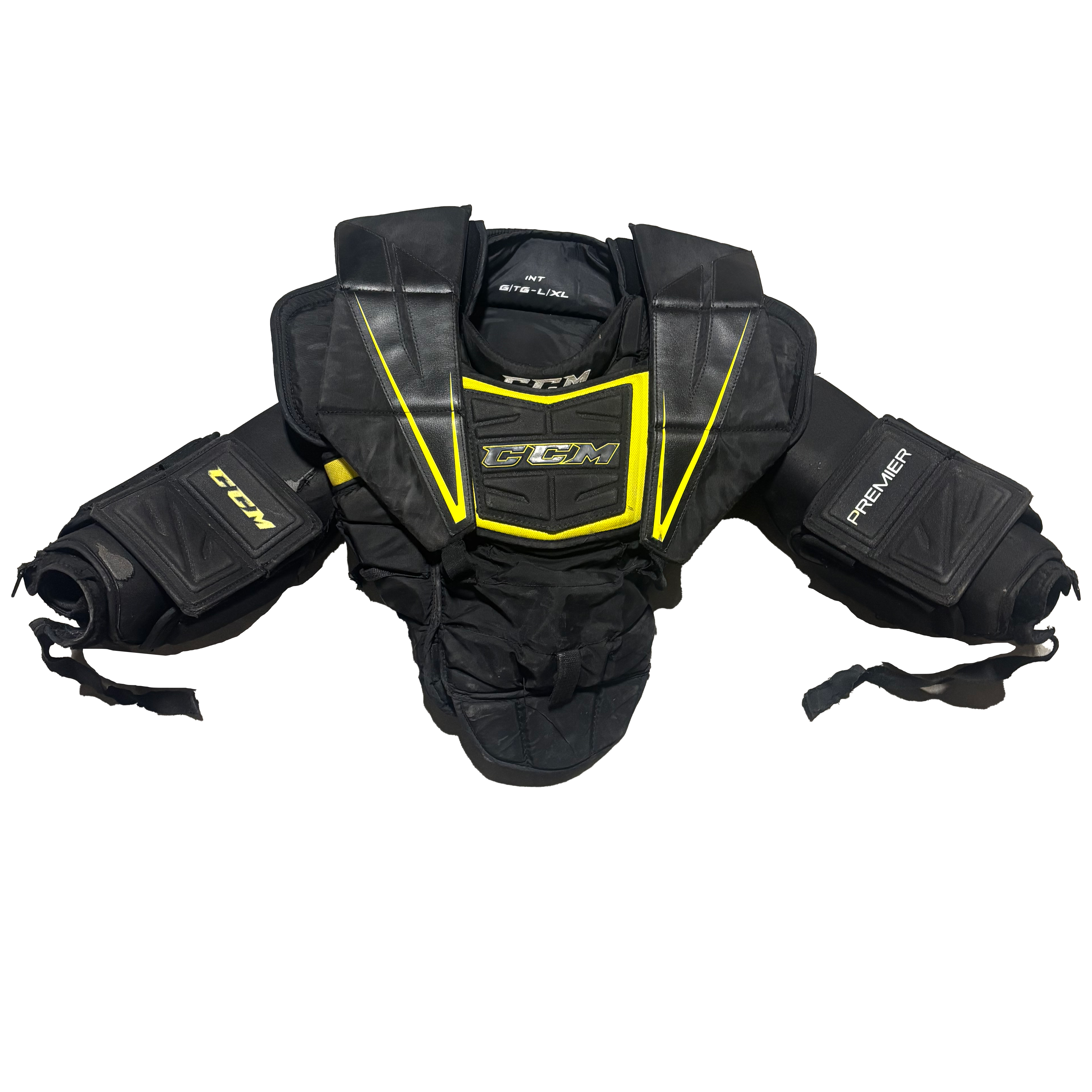 CCM Premier - Used Pro Stock Goalie Chest Protector - Intermediate (Black/Yellow)