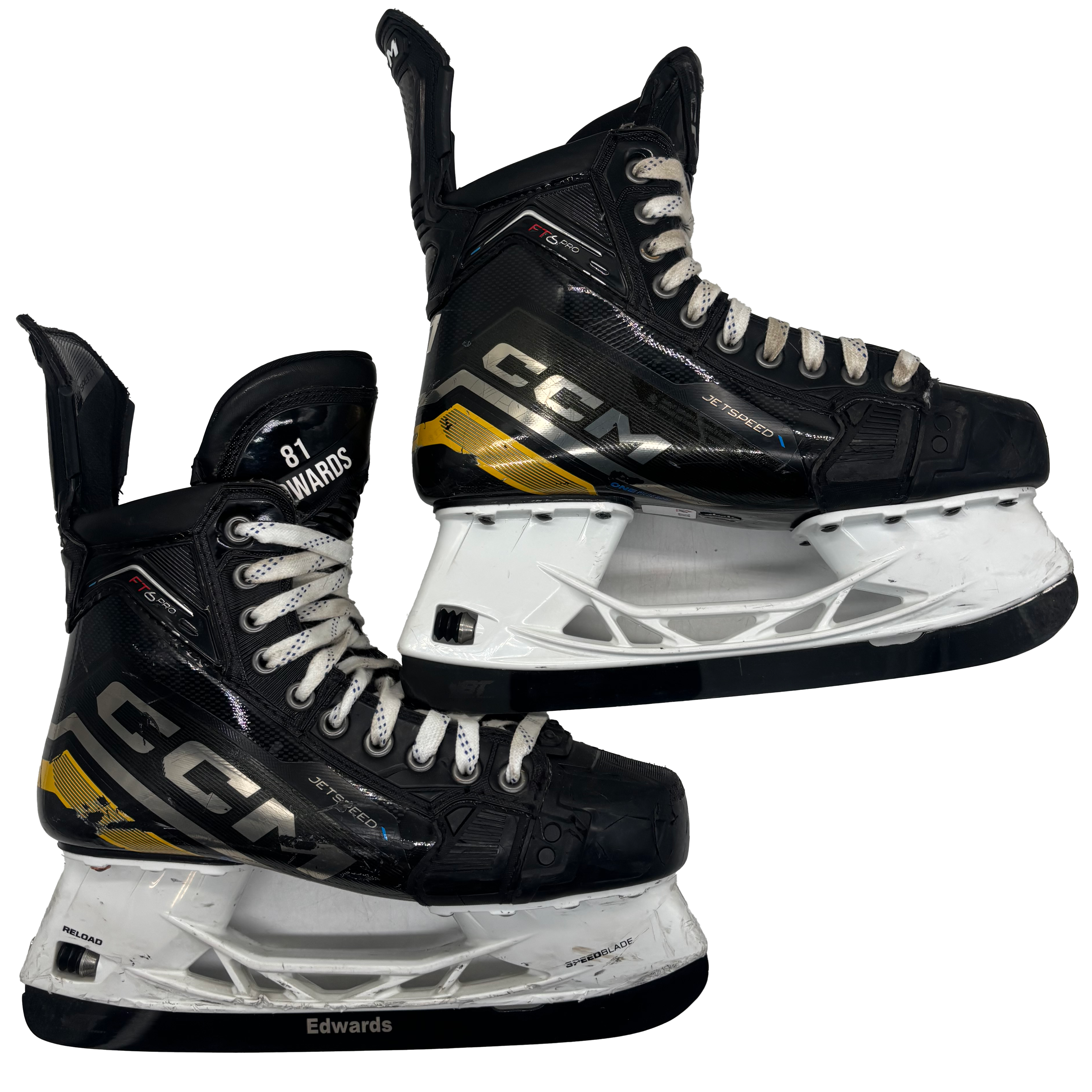 CCM Jetspeed FT6 Pro - Used Pro Stock Hockey Skates - Size 8.5 (Yellow)