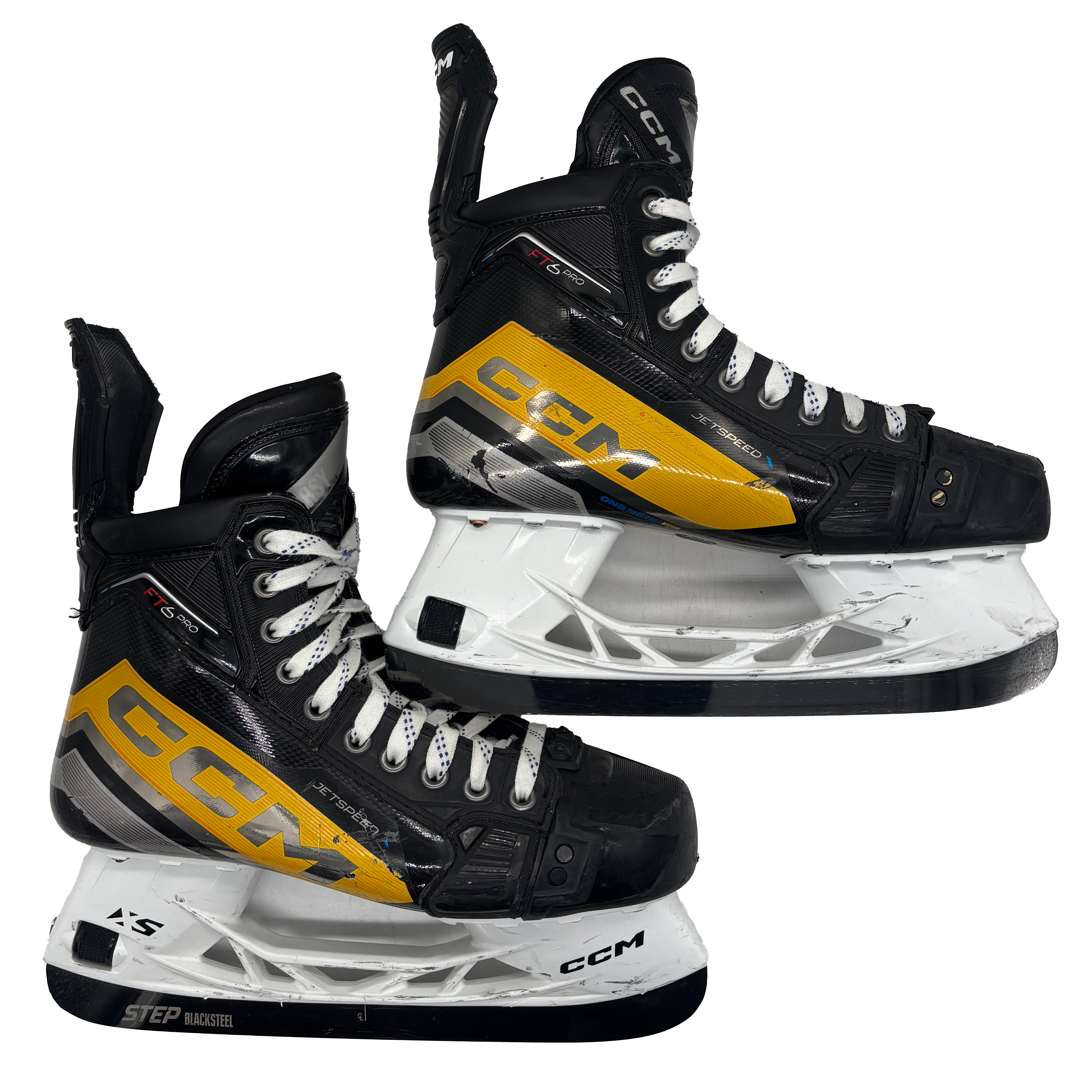 CCM Jetspeed FT6 Pro - Used Pro Stock Hockey Skates - Size 8 (Yellow)