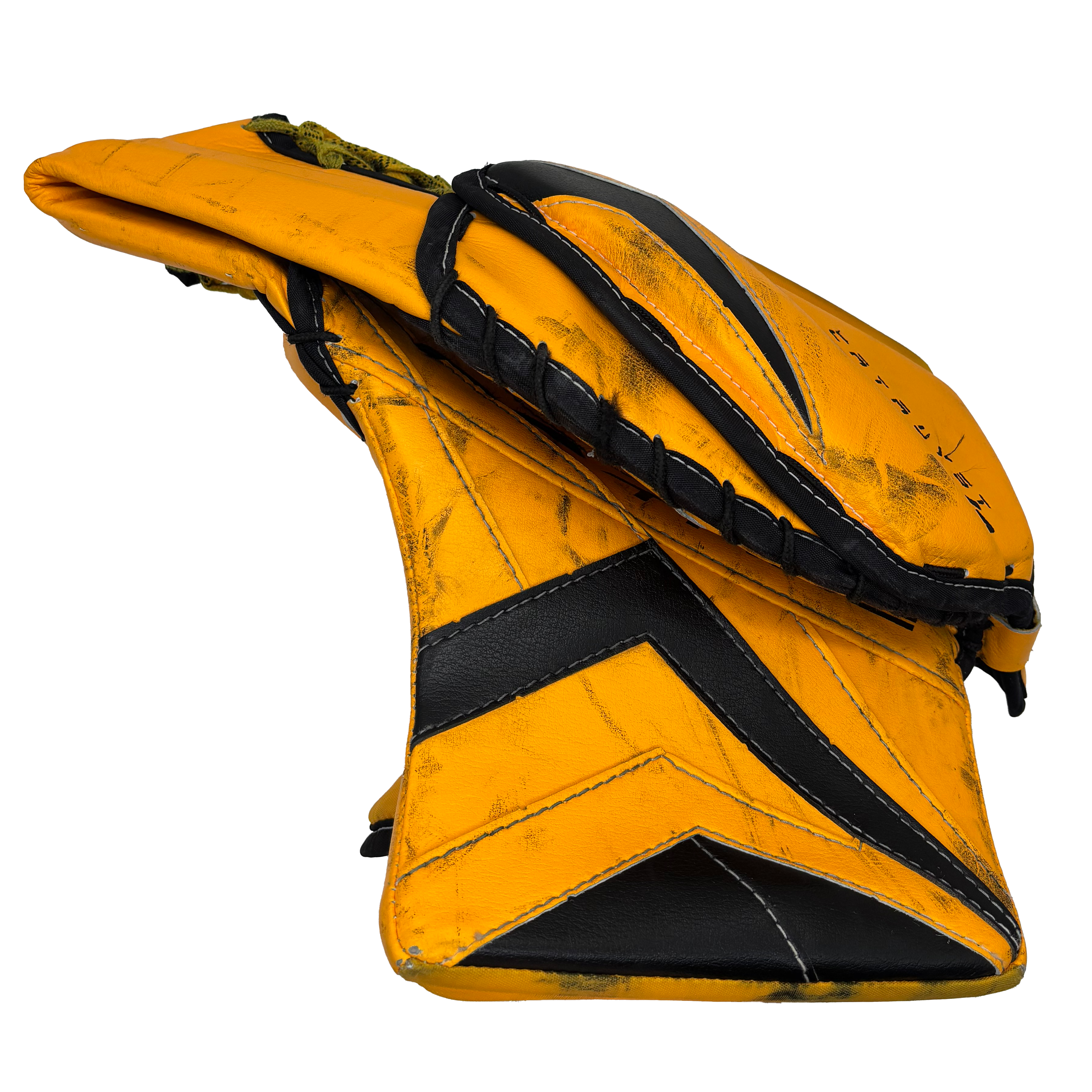 True Catalyst PX3 - Used Practice Pro Stock Goalie Glove (Yellow/Black)