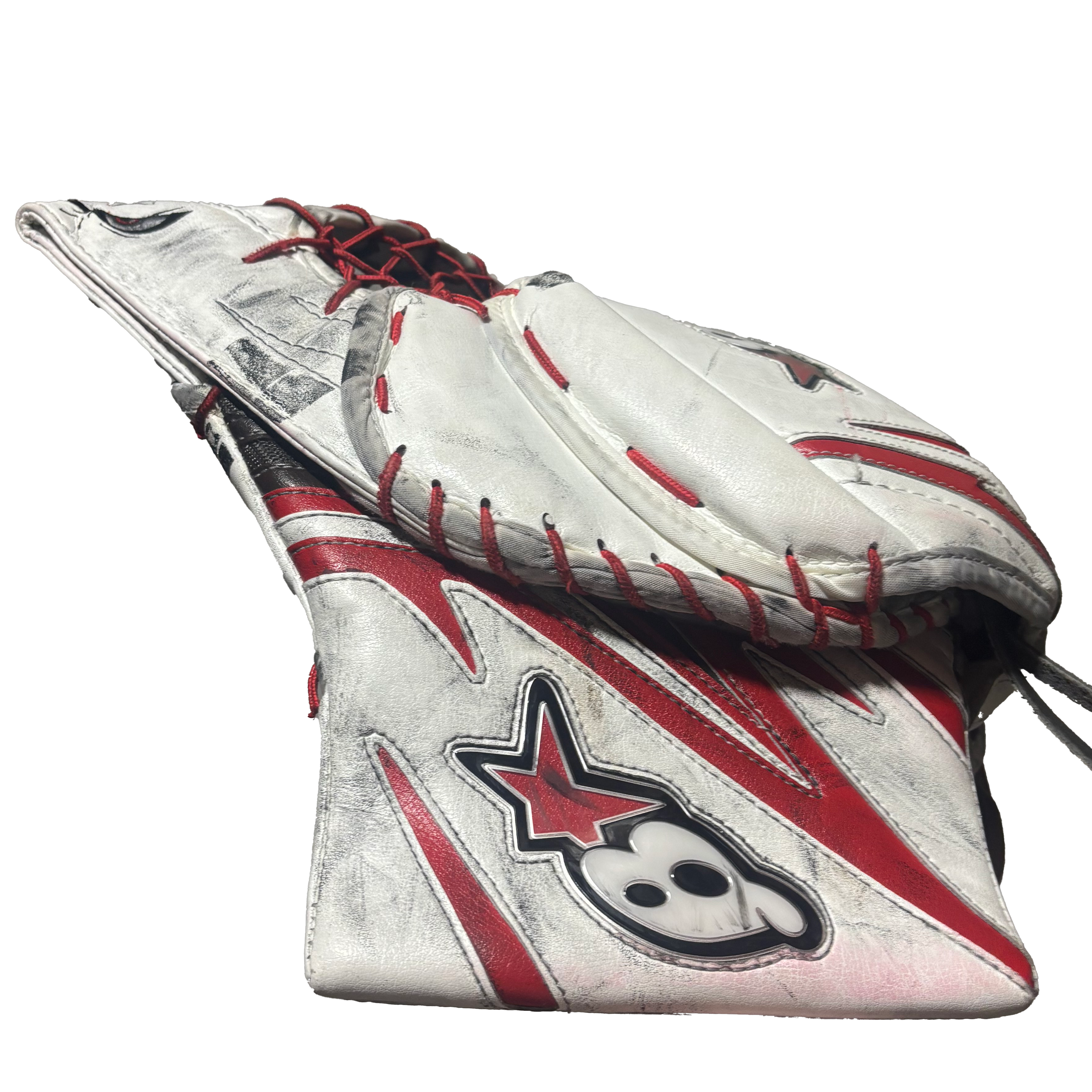 Brians Optik 2 - Used NCAA Pro Stock Goalie Glove (Brown/White/Red)