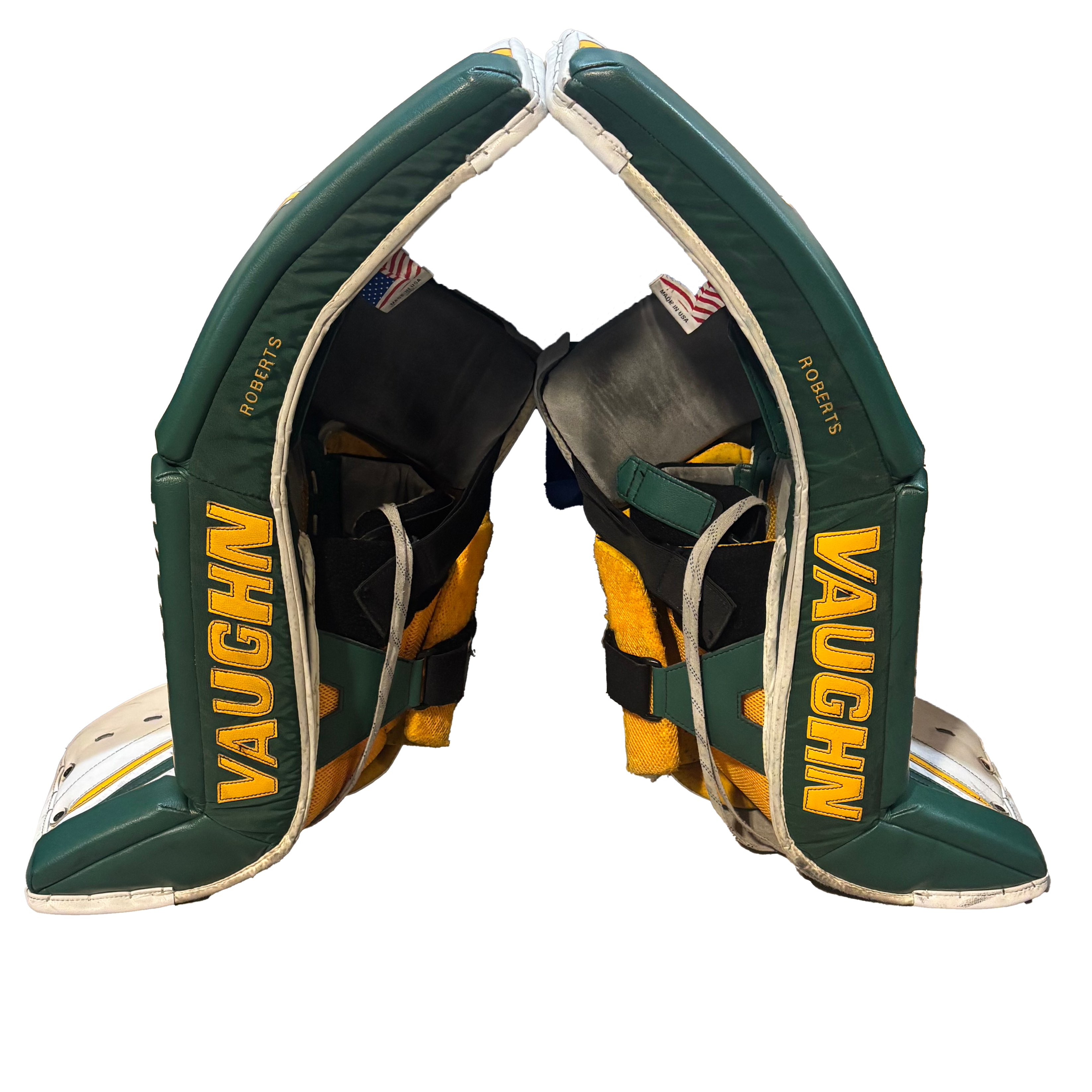 Vaughn Velocity V9 - Used Pro Stock Senior Goalie Full Set (White/Green/Yellow)