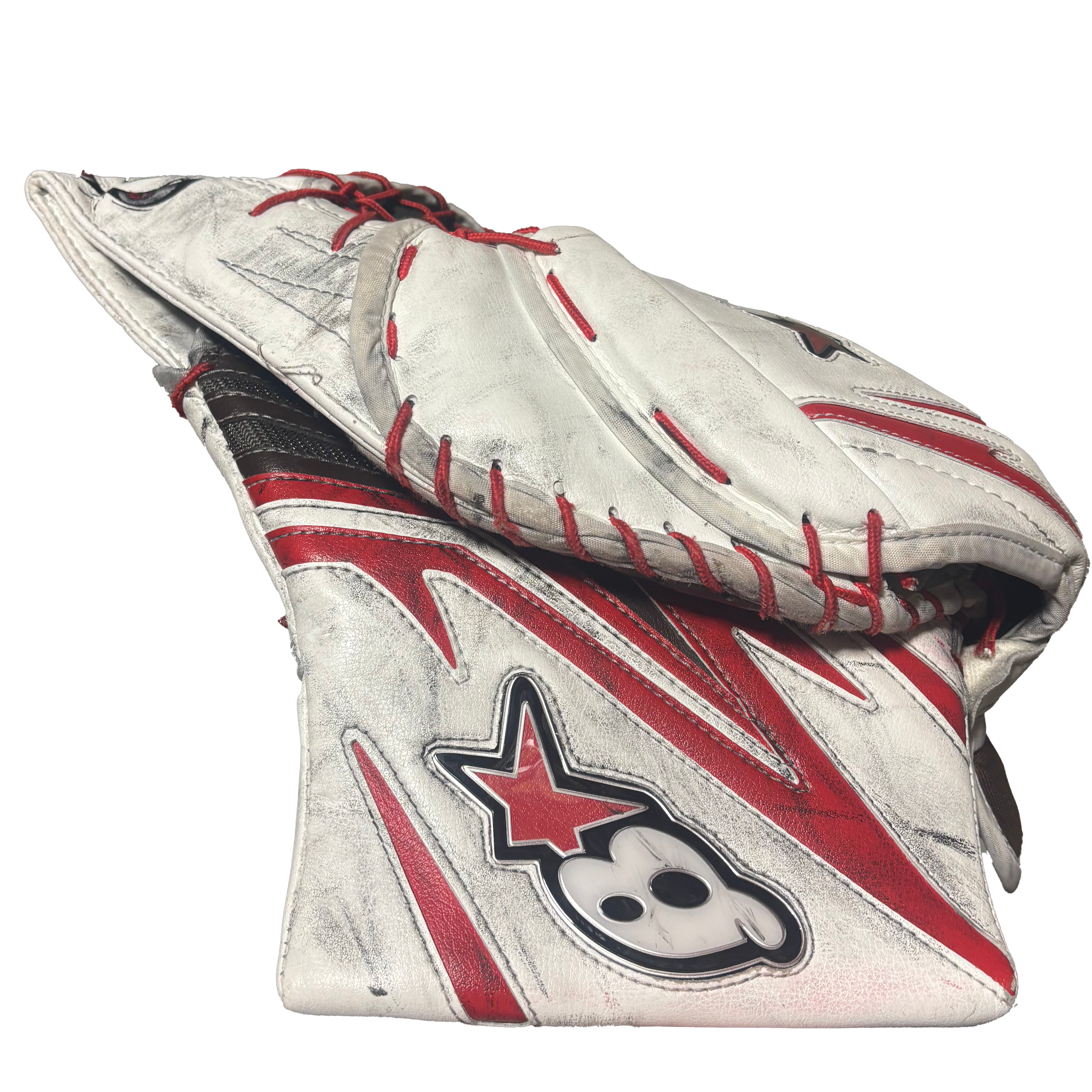 Brians Optik 2 - Used Pro Stock Goalie Glove (Brown/White/Red)