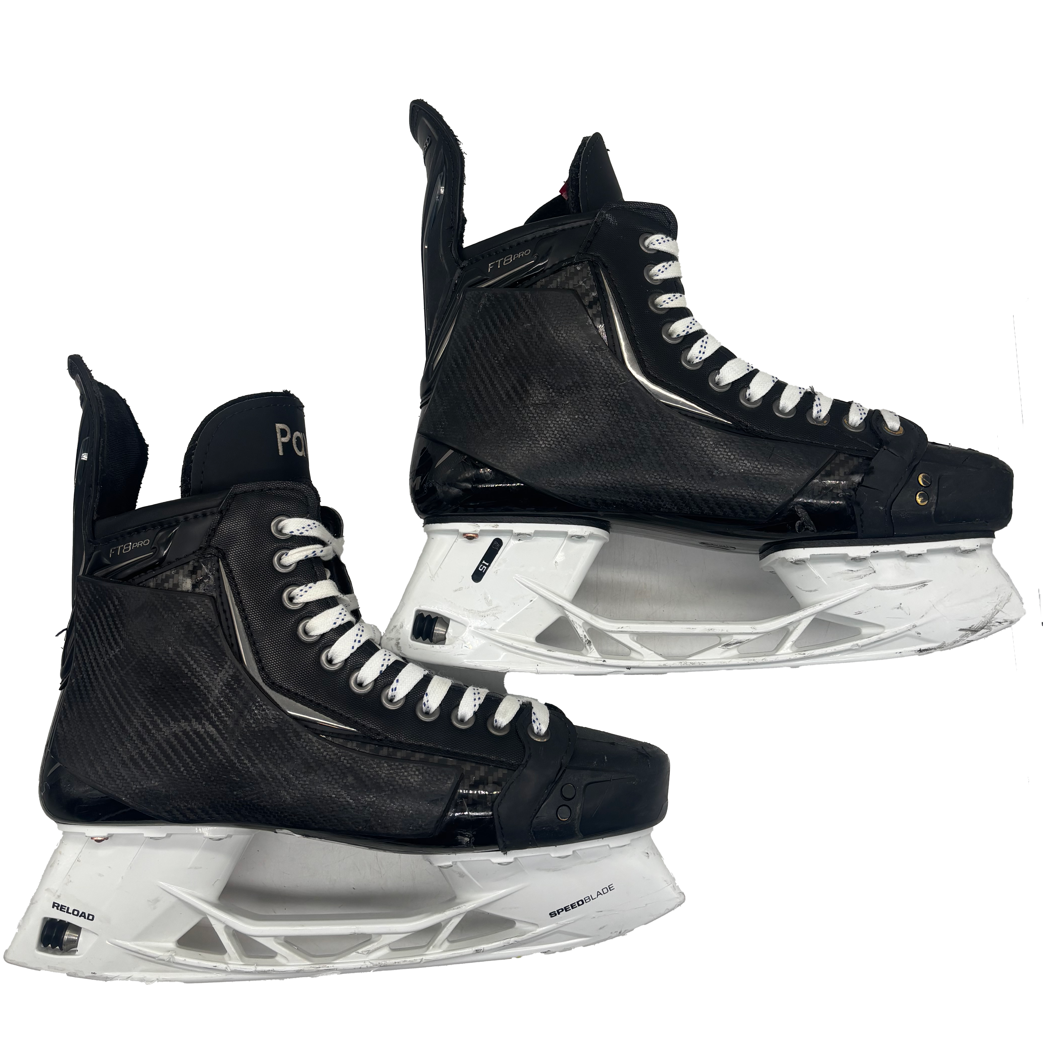 CCM Jetspeed FT8 Pro - Used AHL Pro Stock Hockey Skates with Shot Blockers - Size 11.5EE