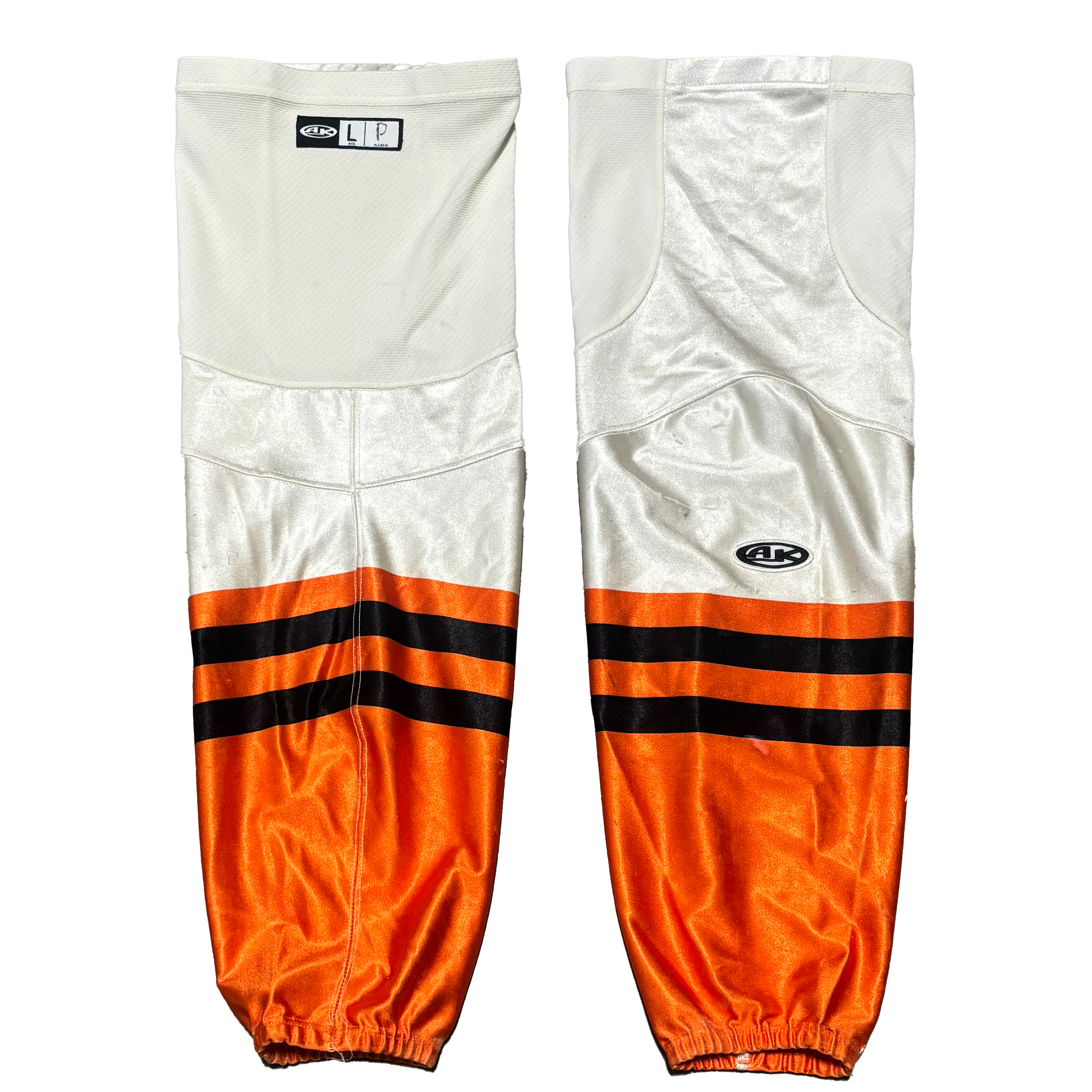 Athletic Knit - Used ECHL Game Socks (White/Orange/Black)