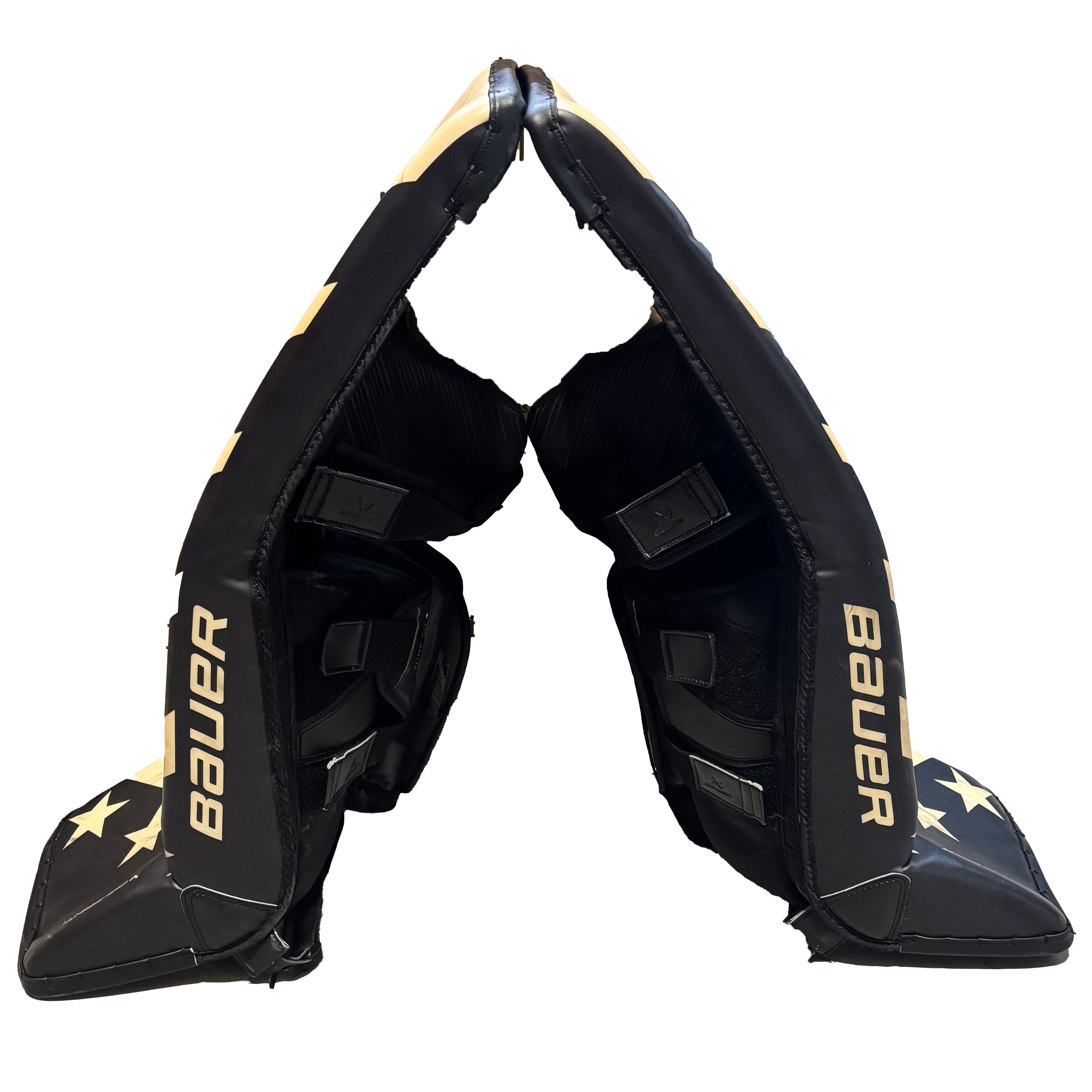 Bauer Supreme Shadow - Used Pro Stock Goalie Pads (Black/Gold)