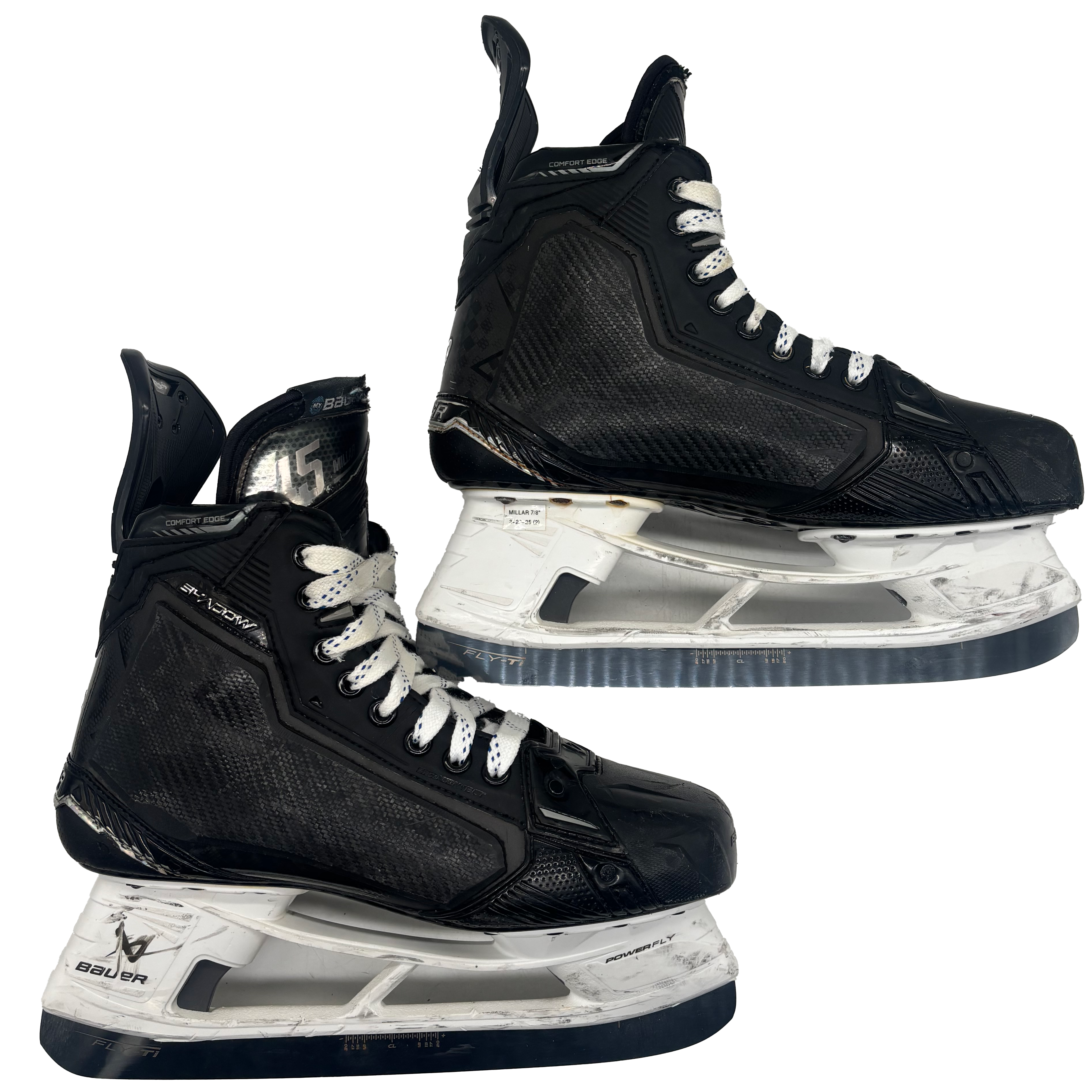 Bauer Supreme Shadow - Used Pro Stock Hockey Skates - Size 9.5E with Shot Blockers