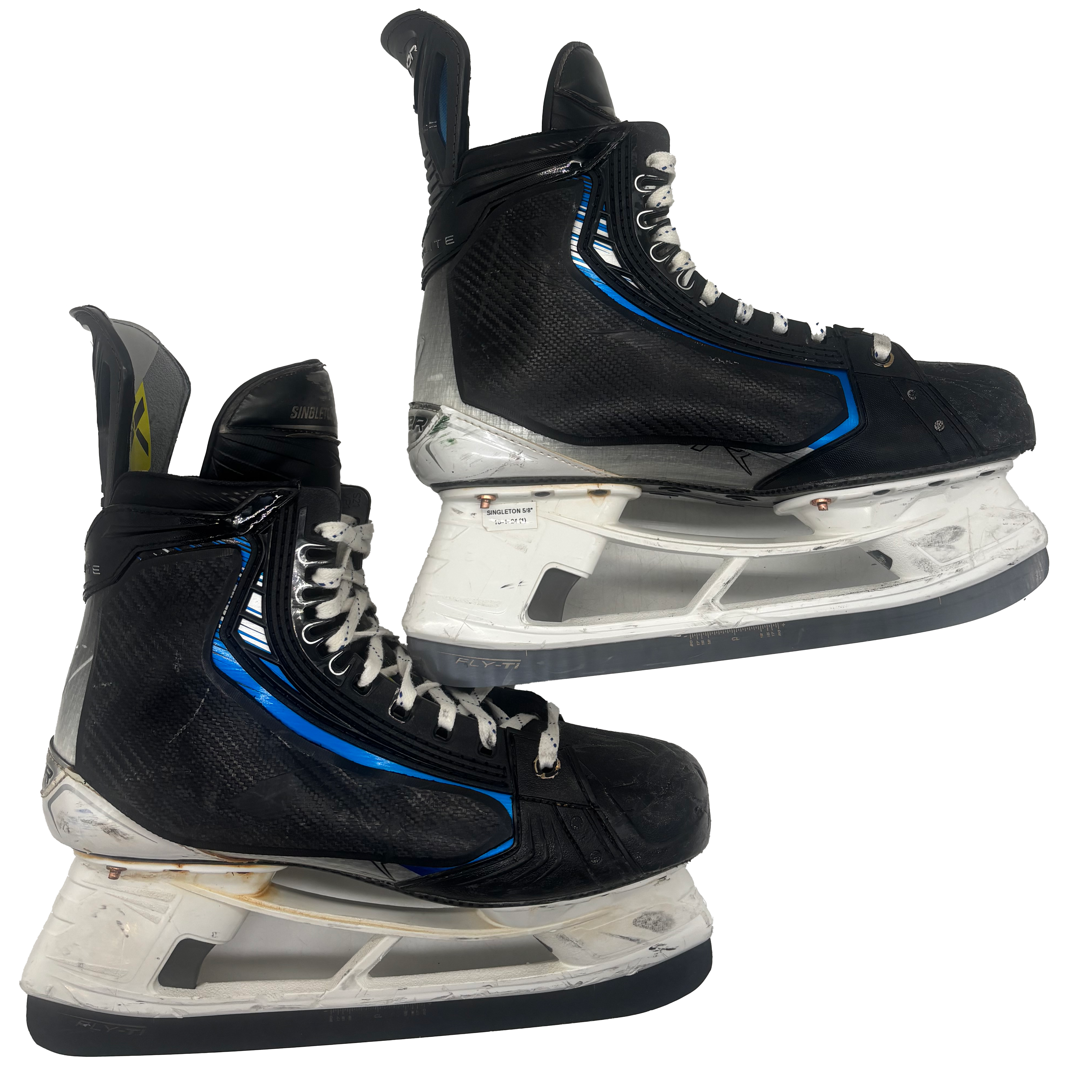 Bauer Vapor Hyperlite 2 - Used Pro Stock Skates - Size 8E with Shot Blockers (Blue)