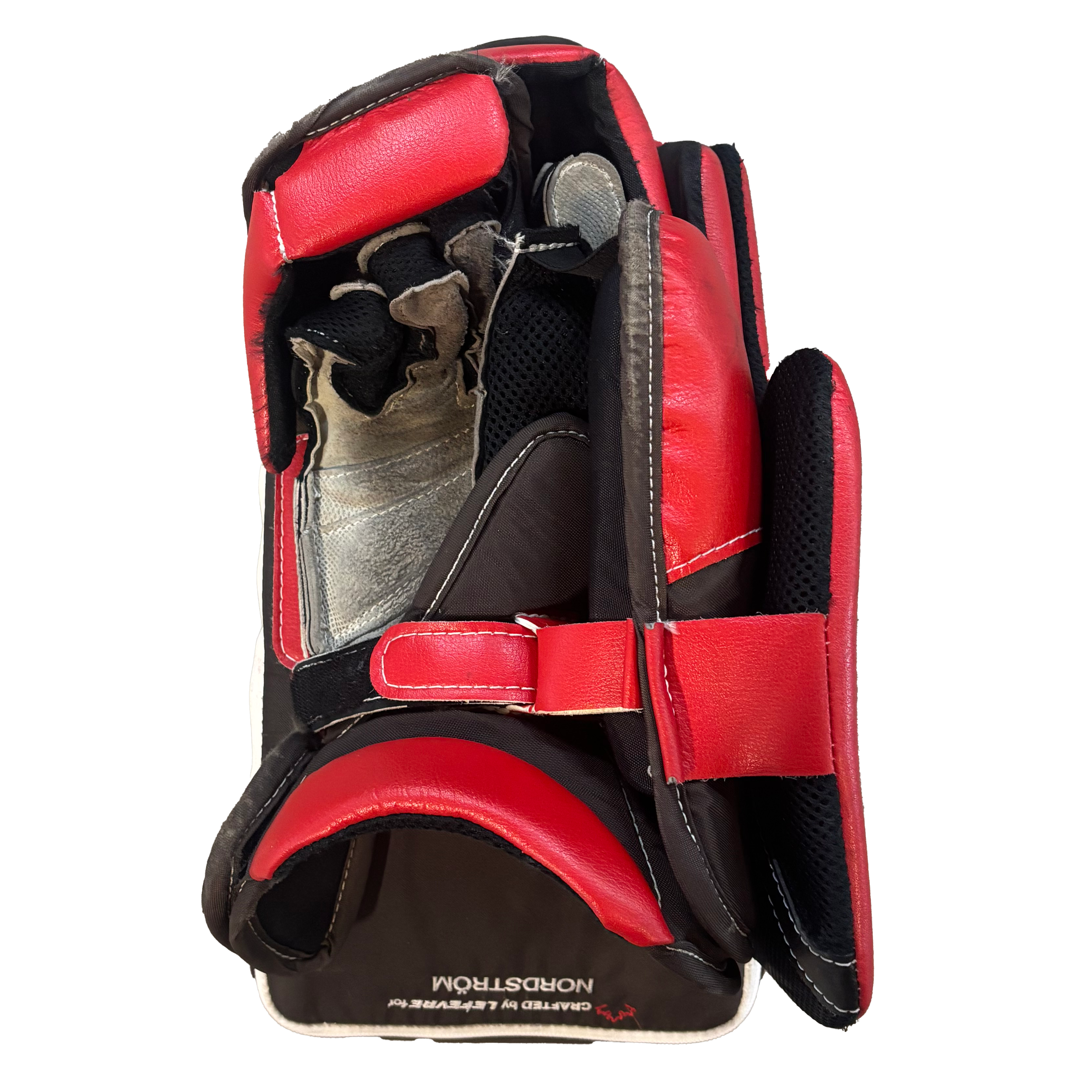 TRUE L20.2 - Used Pro Stock Goalie Blocker (White/Red/Brown)