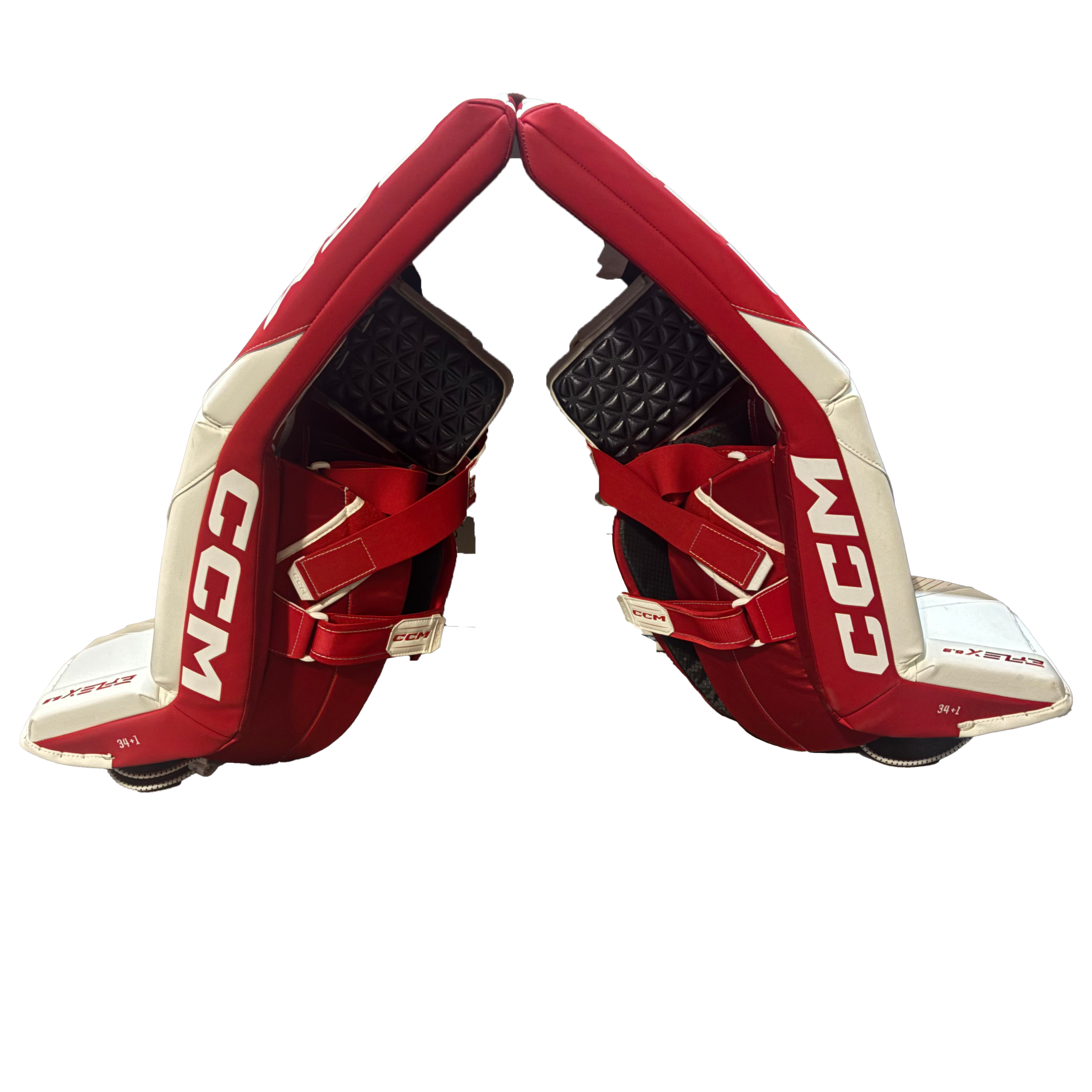 Used - CCM Extreme Flex 6.9 - Pro Stock Goalie Pads (White/Red)