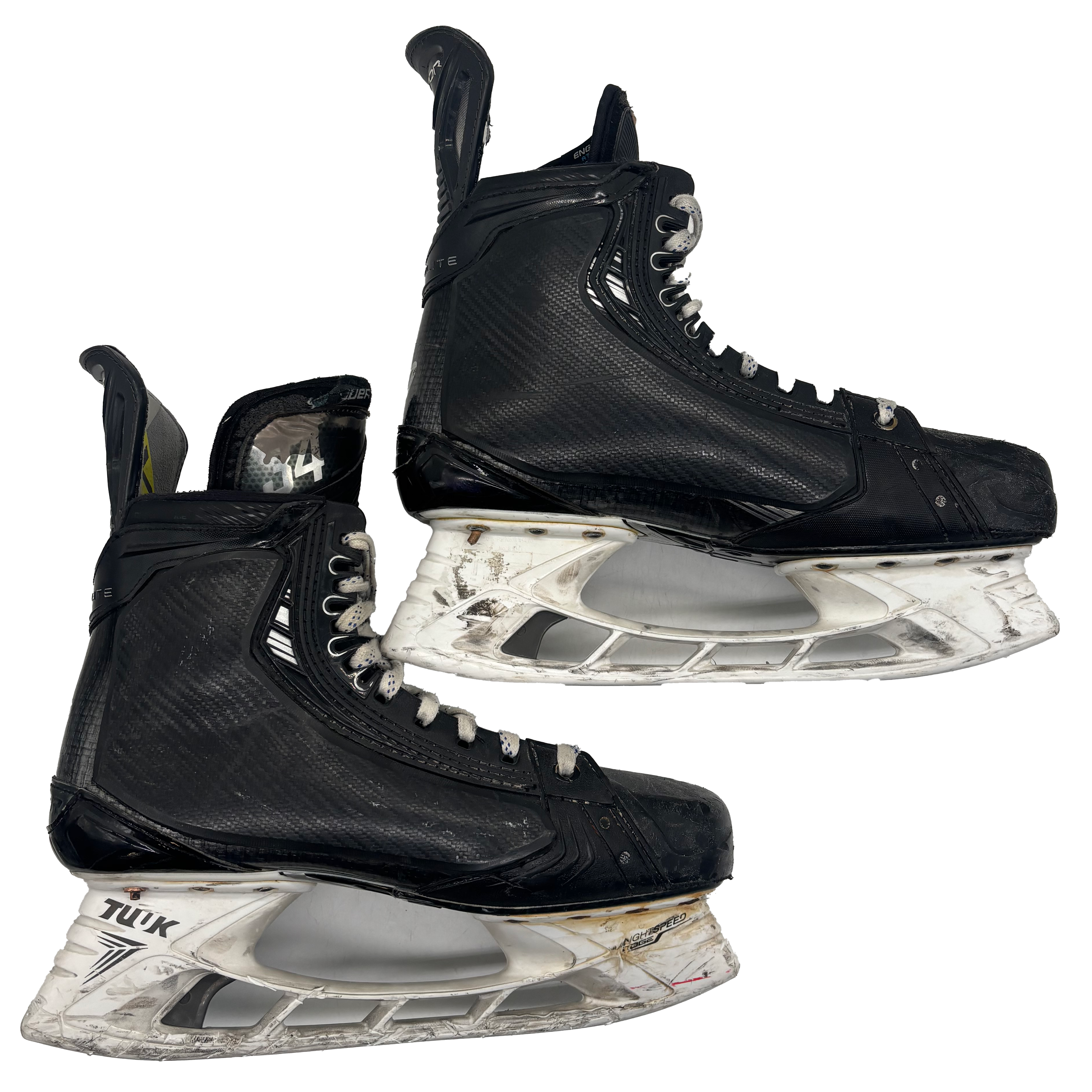Bauer Vapor Hyperlite 2 - Used Pro Stock Hockey Skates - Size 9.5E with Shot Blockers